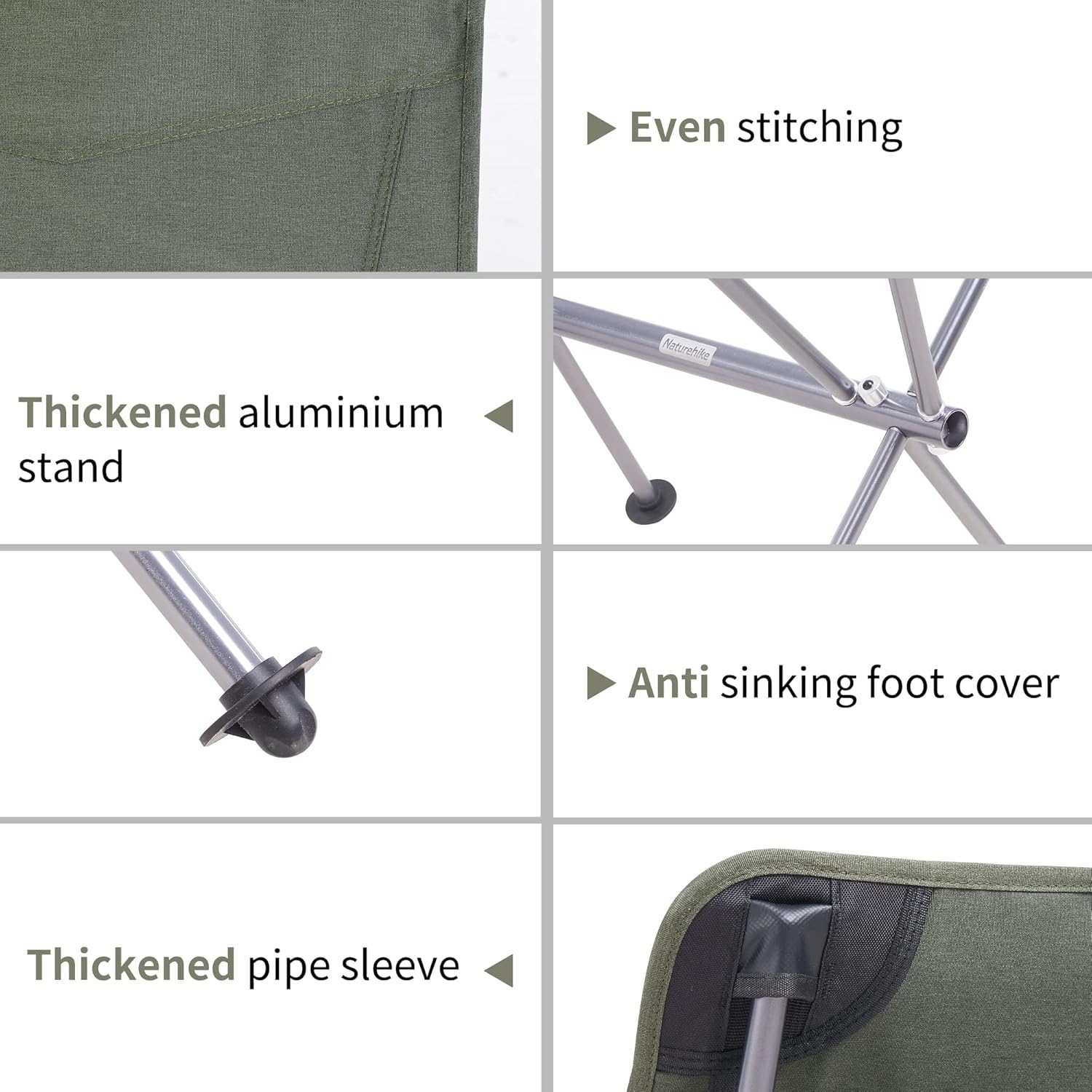 Ultralight Camping Chair Breathable 330lb Green