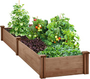 Large Wooden Raised Garden Bed 241cm Dark Brown Planter