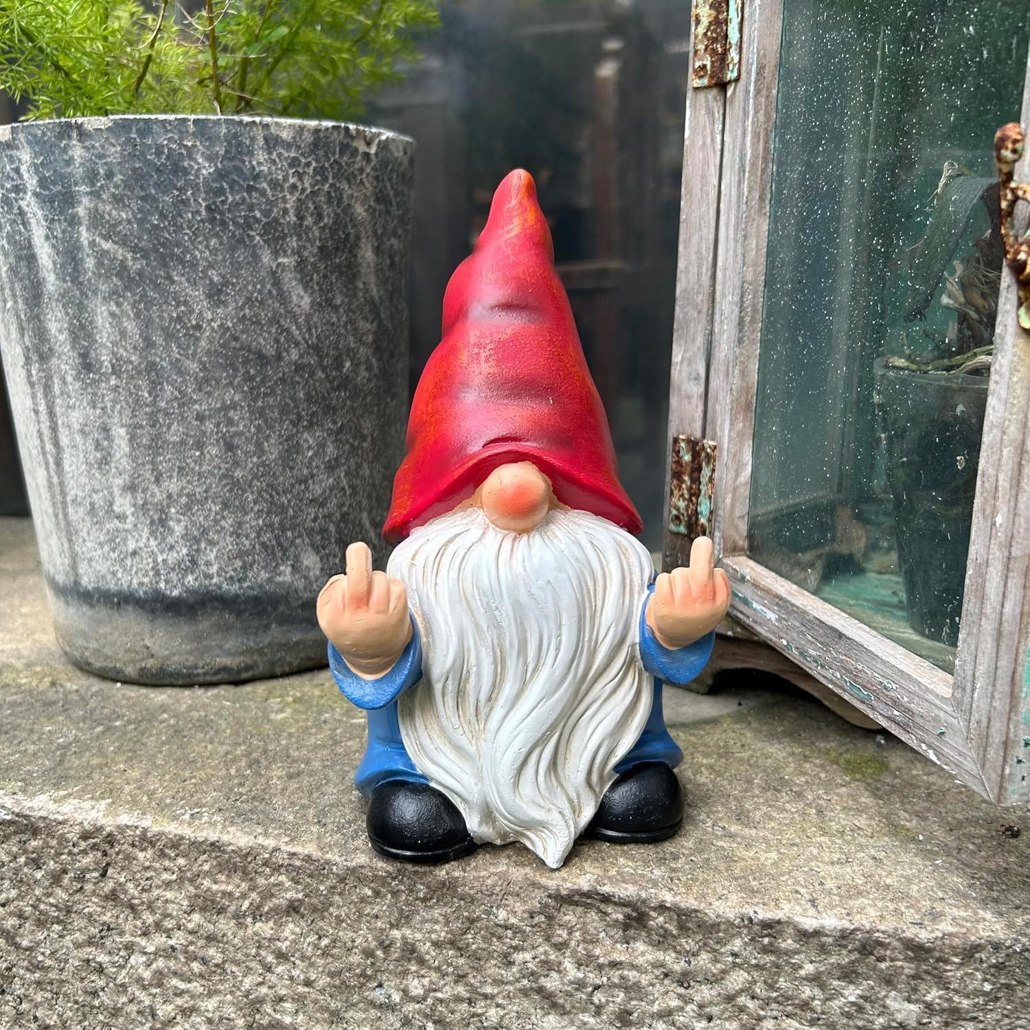 Middle Finger Gnome Statue Funny Naughty Garden Decor