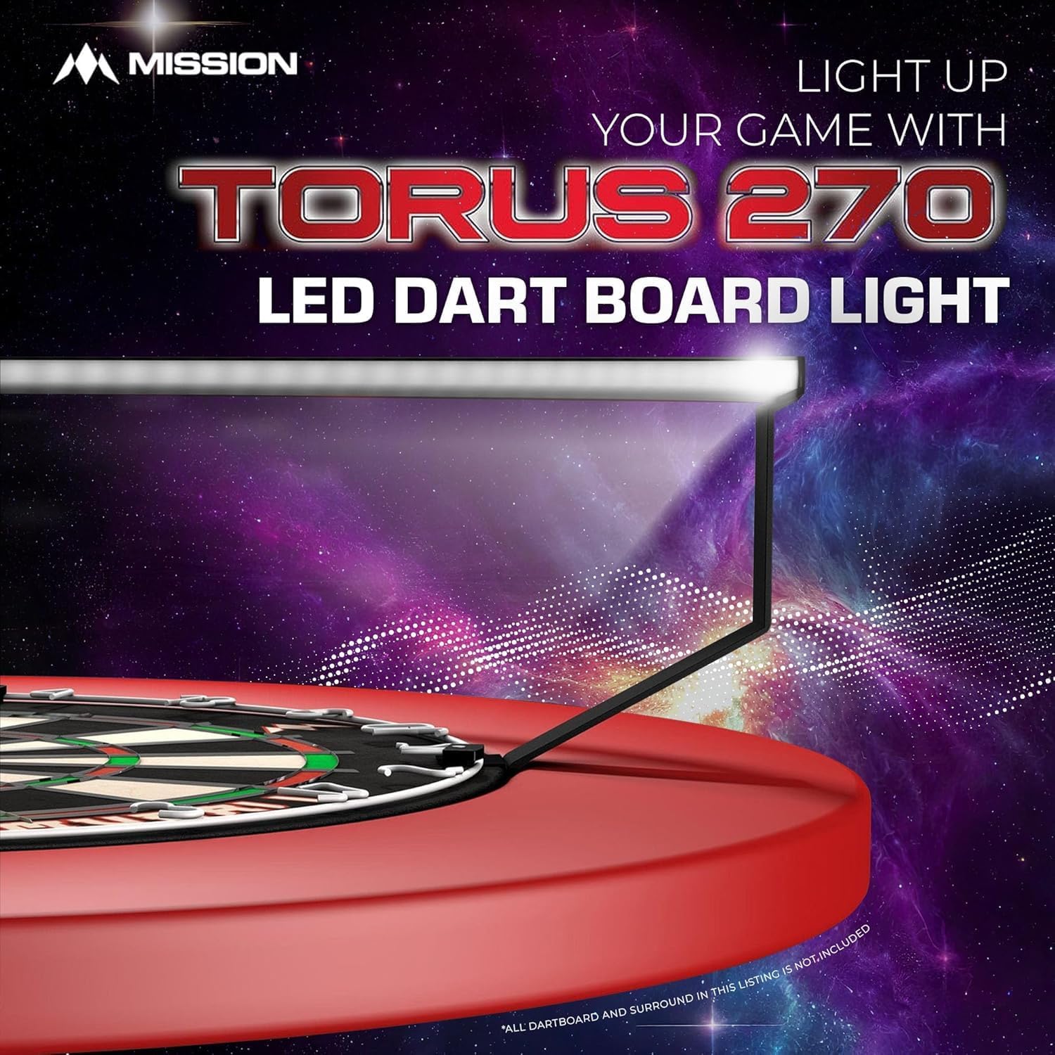 Dartboard LED Light 270 Ring Shadow Free Clip On Alloy Frame