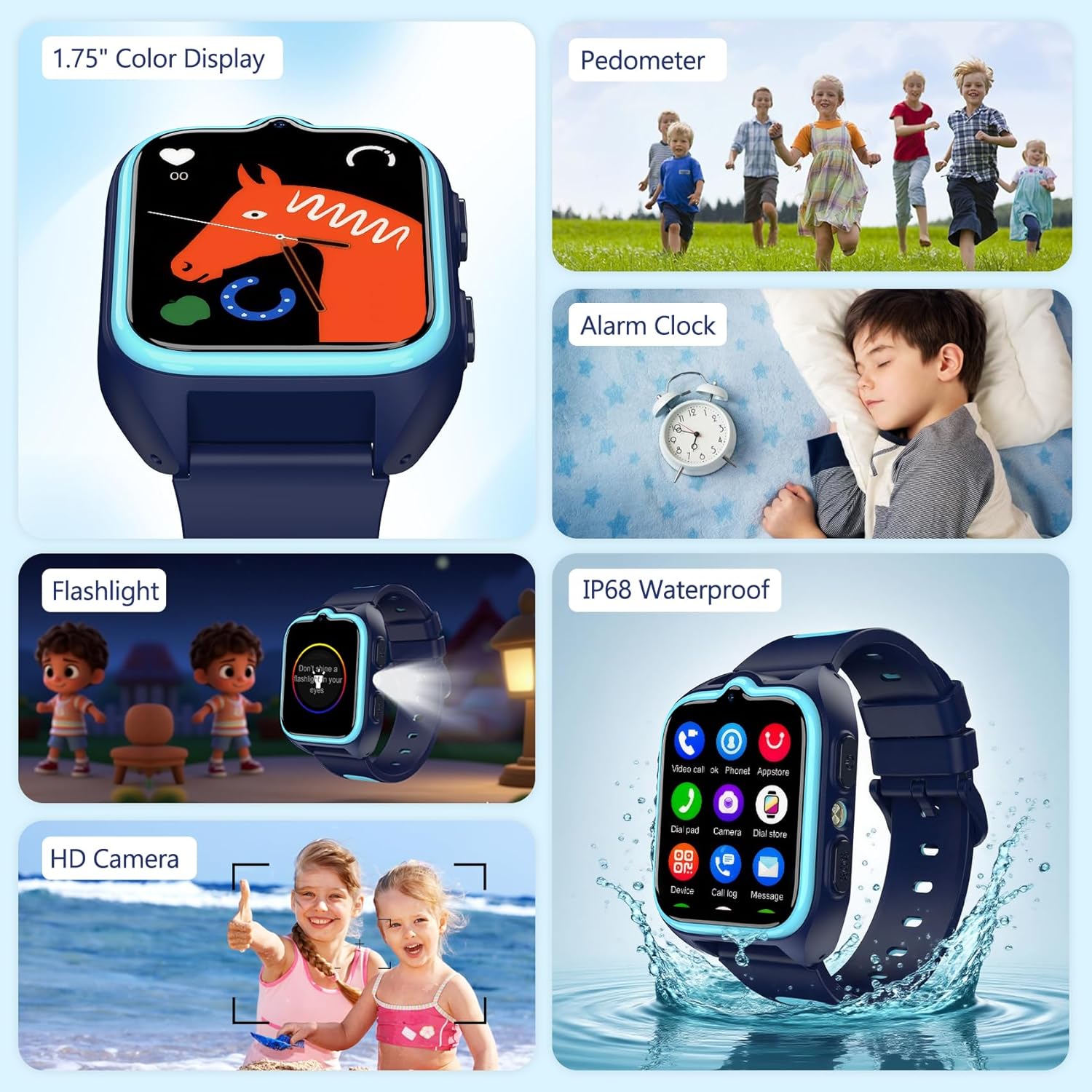 Kids 4G Smart Watch GPS Video Call SOS 1.75 Screen