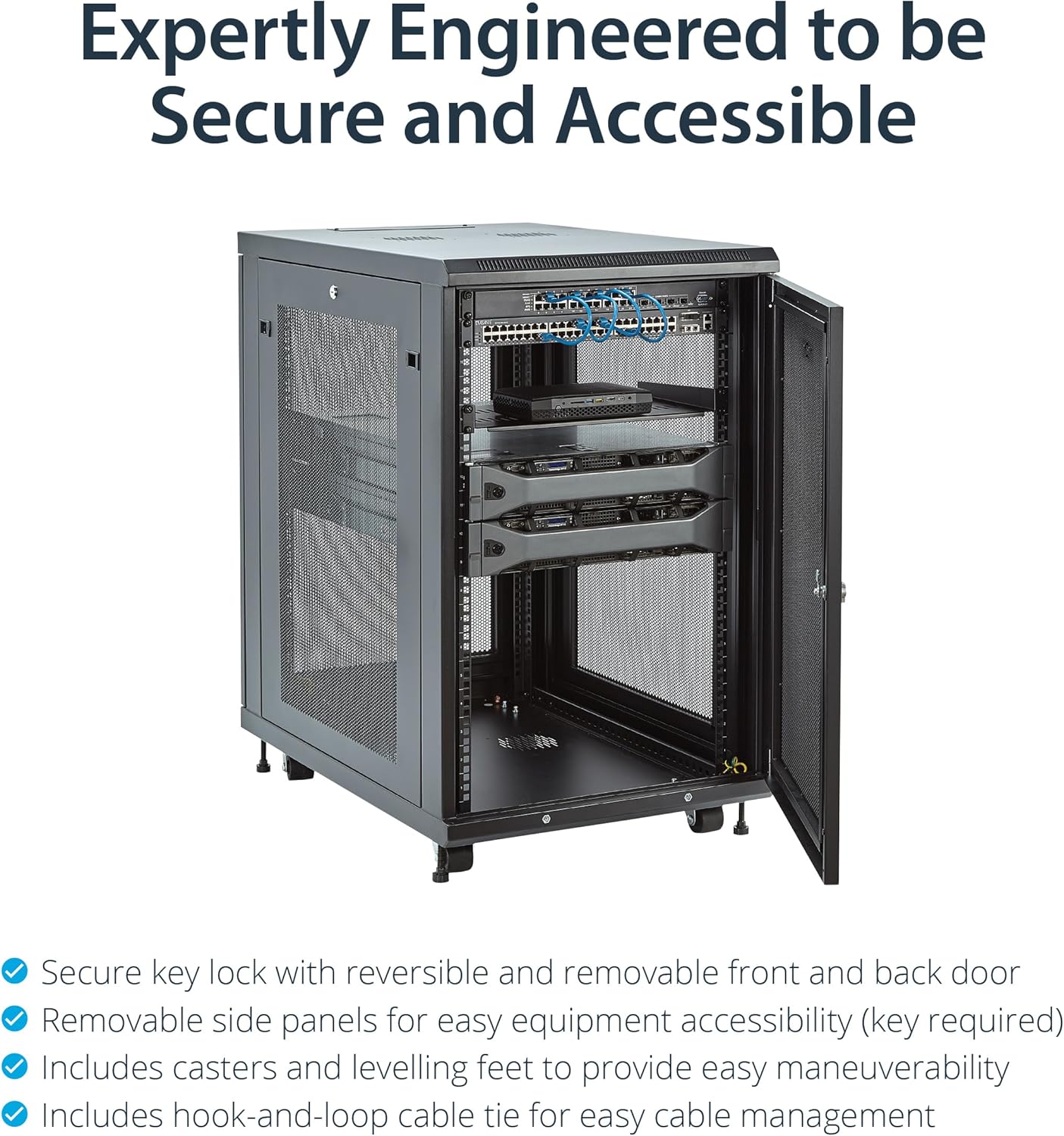 18U Enterprise Server Rack Cabinet 4 Post Enclosed