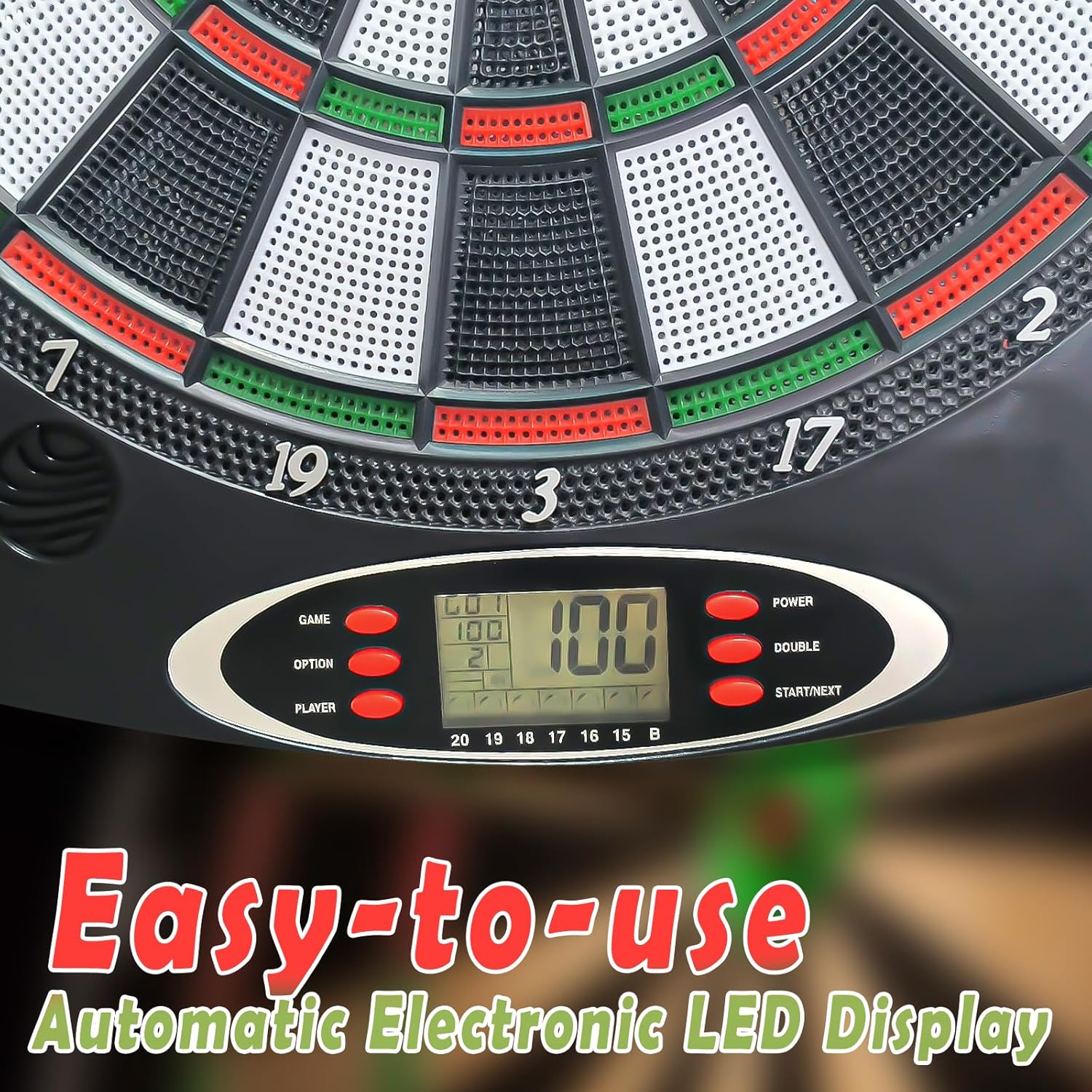 Electronic Dartboard LED Auto Scoring 28 Games Soft Tip Darts