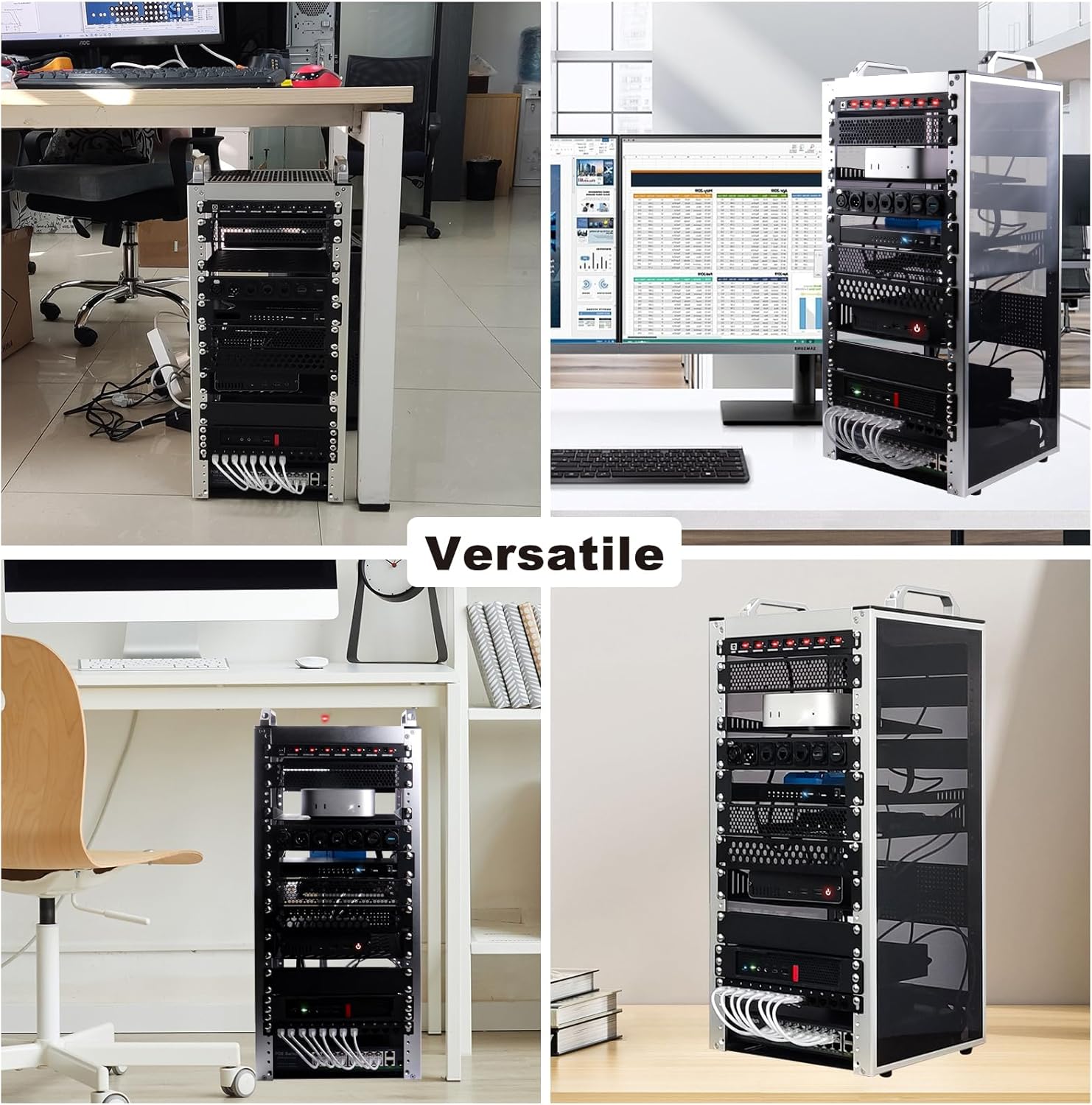 10in 12U Mini Server Rack Cabinet Aluminium Desktop AV NAS