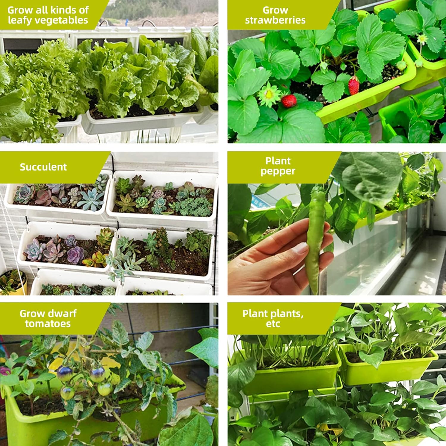 Vertical Hanging Planter Bags 8 Pack Self Watering Wall Garden Pots