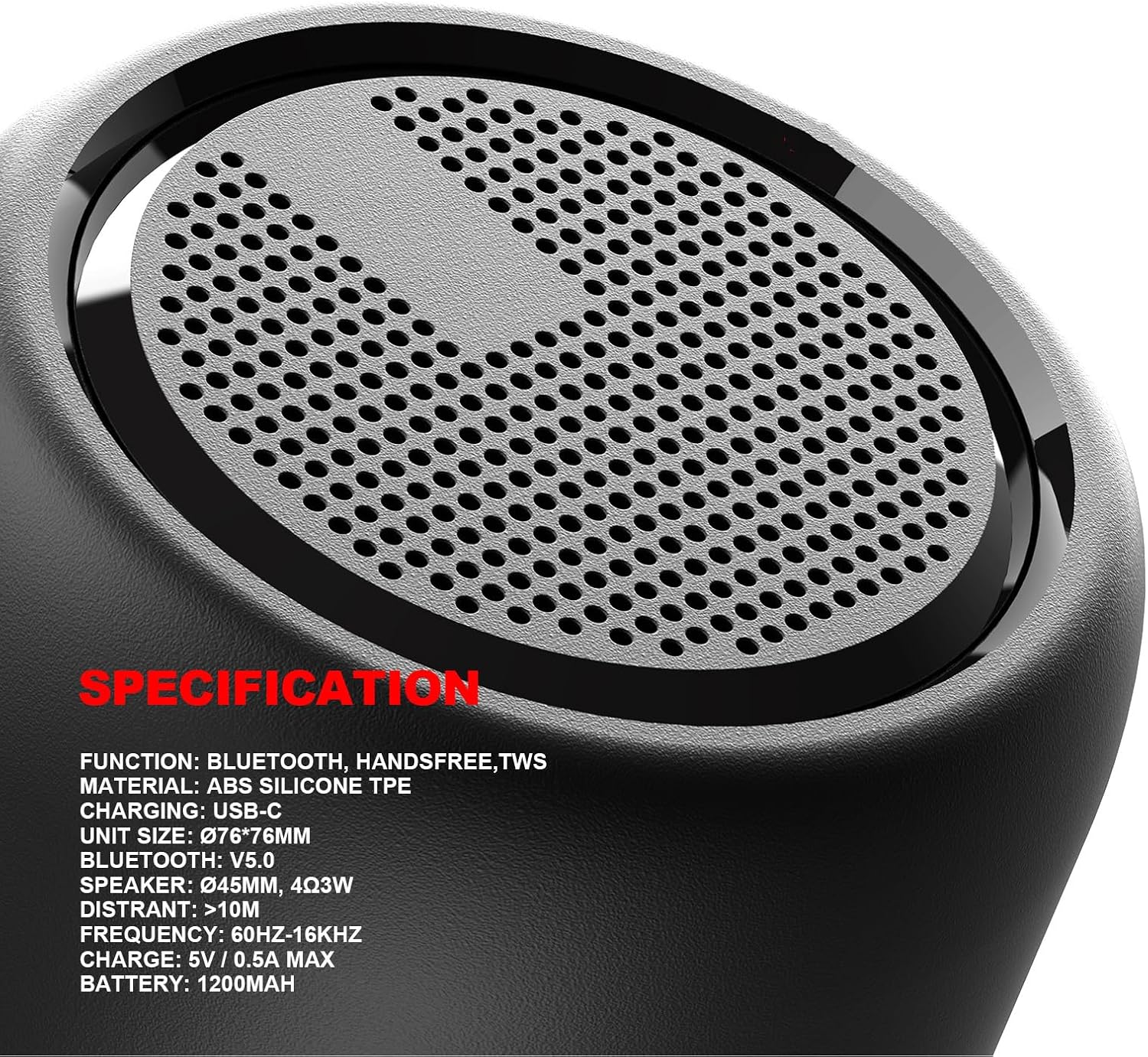 Portable Bluetooth Speaker Waterproof IPX5 Stereo Bass 12H