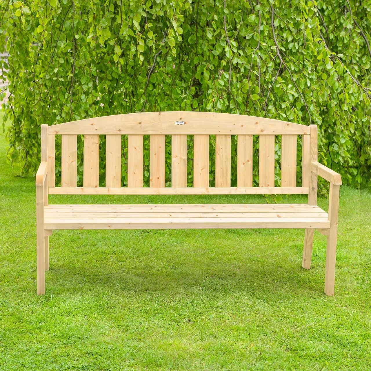 3 Seater Wooden Garden Bench Outdoor Patio Seat