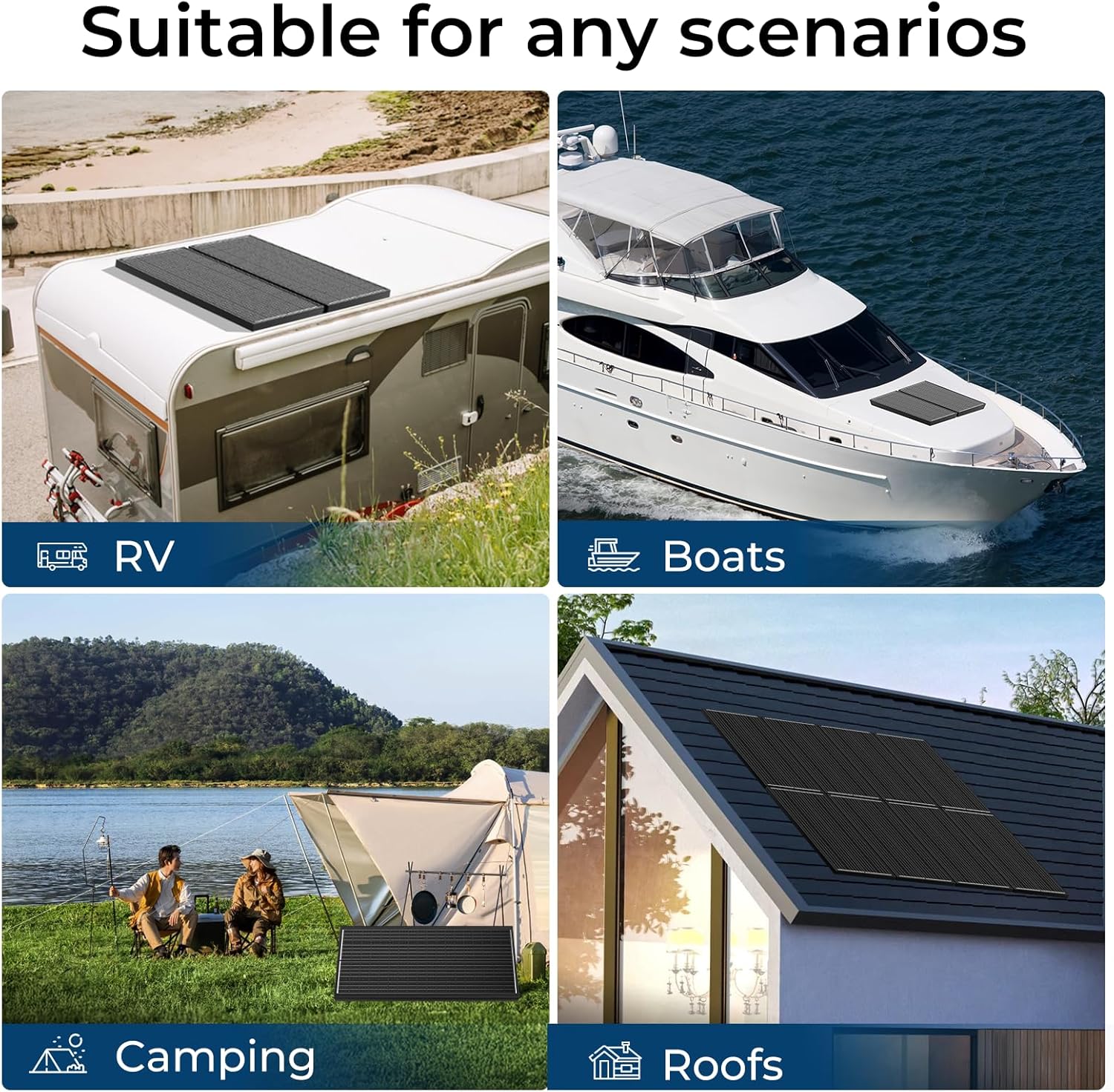 2000W Black Solar Panel Set 20x100W Mono IP68 12V