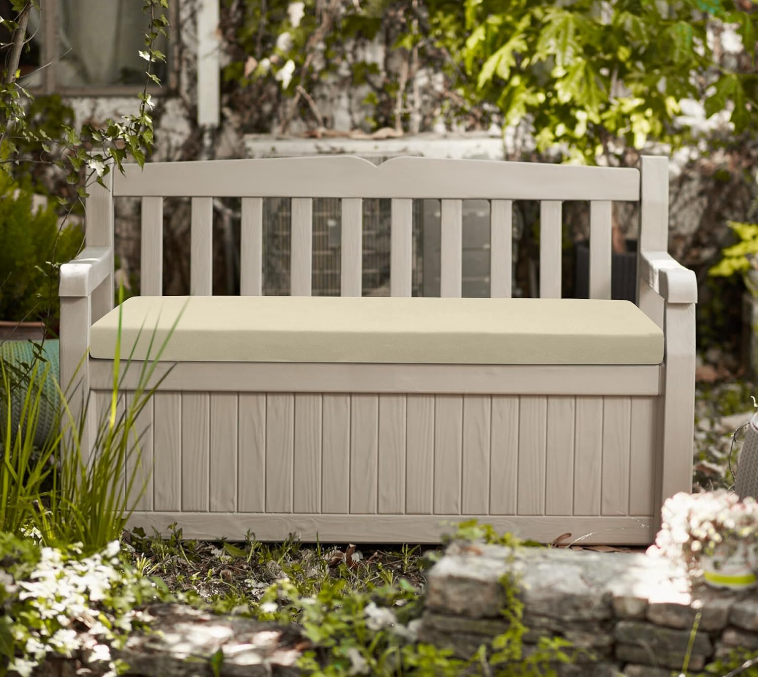 2 Seater Garden Bench Cushion Pad 128x50cm Water Resistant Patio Seat