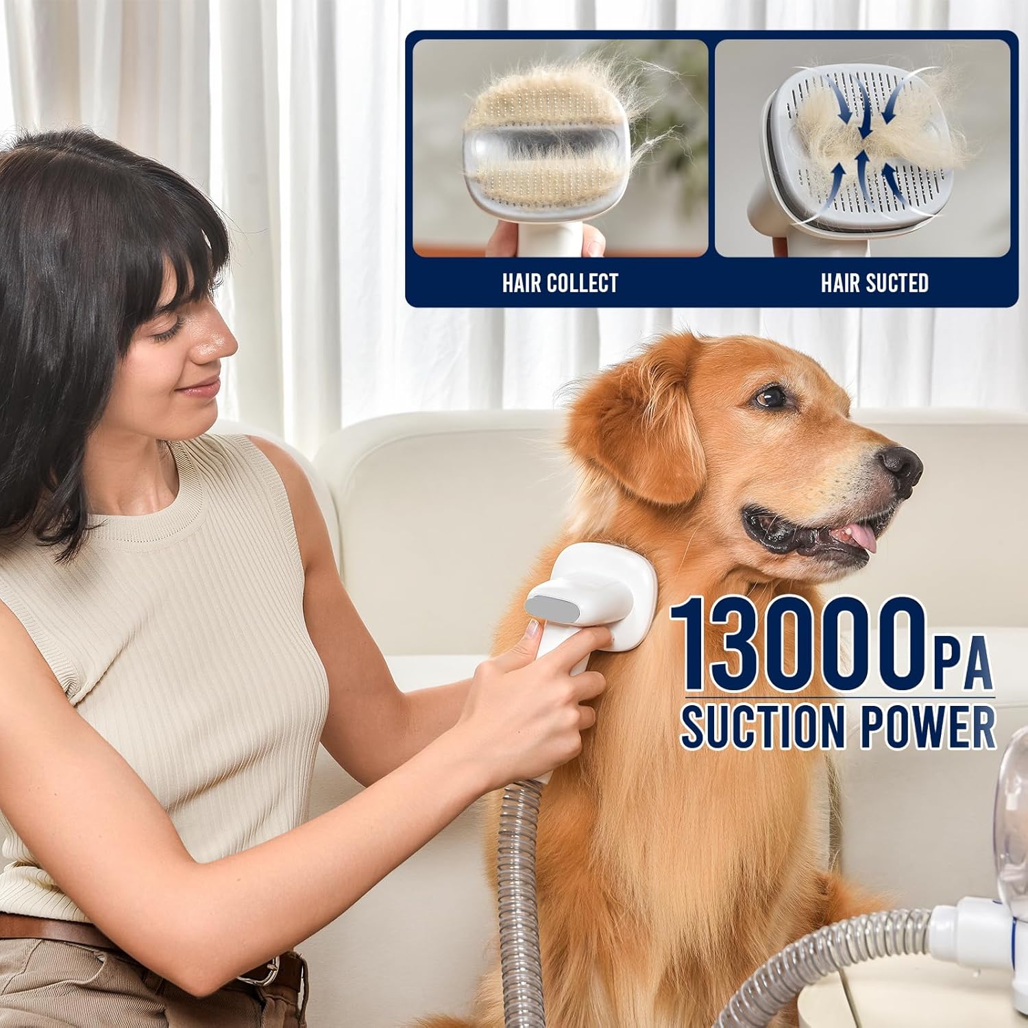 Pet Grooming Vacuum 5 in 1 15KPa Hair Remover 2.2L Kit