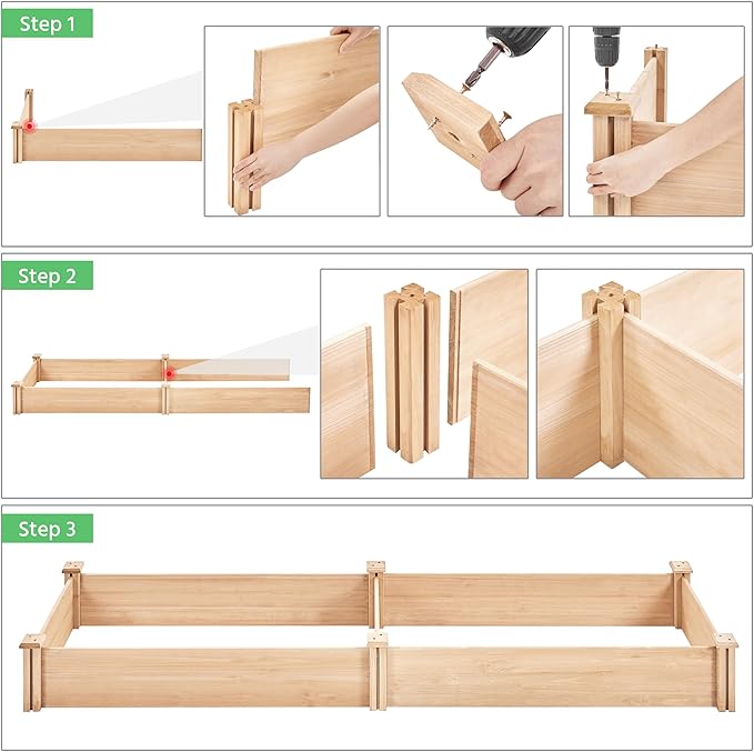 Extra Large Wooden Raised Garden Bed 241cm Divisible Planter