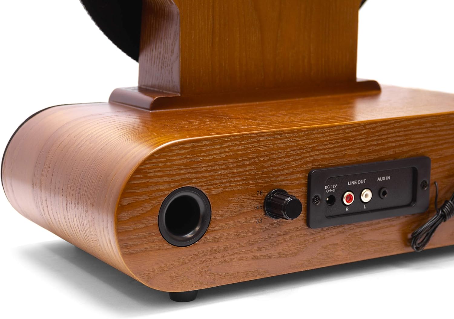 Vertical Record Player with Bluetooth Speakers FM Radio Wood