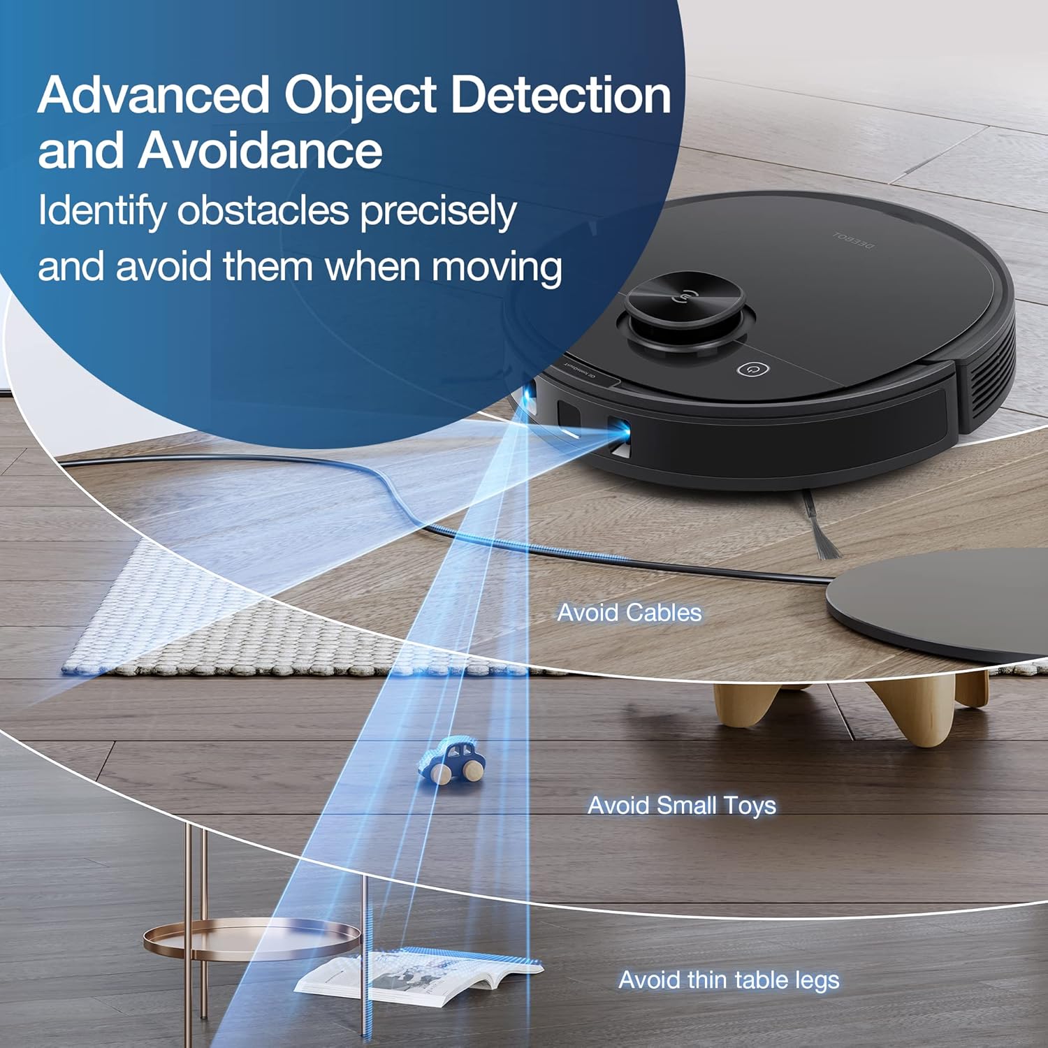 Robot Vacuum Mop 2600Pa LiDAR Mapping WiFi Smart Auto Clean