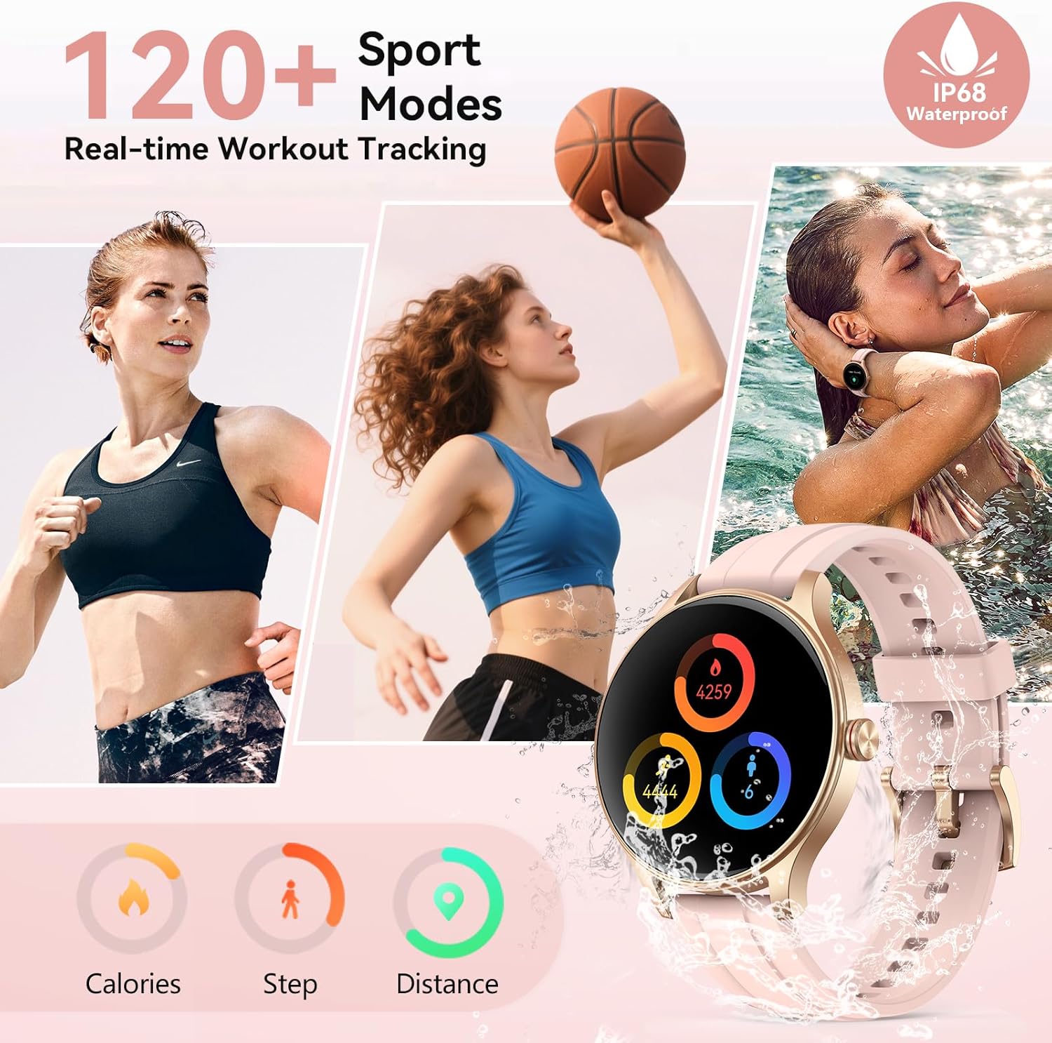 Women AMOLED Smart Watch Call 120 Sports 5ATM