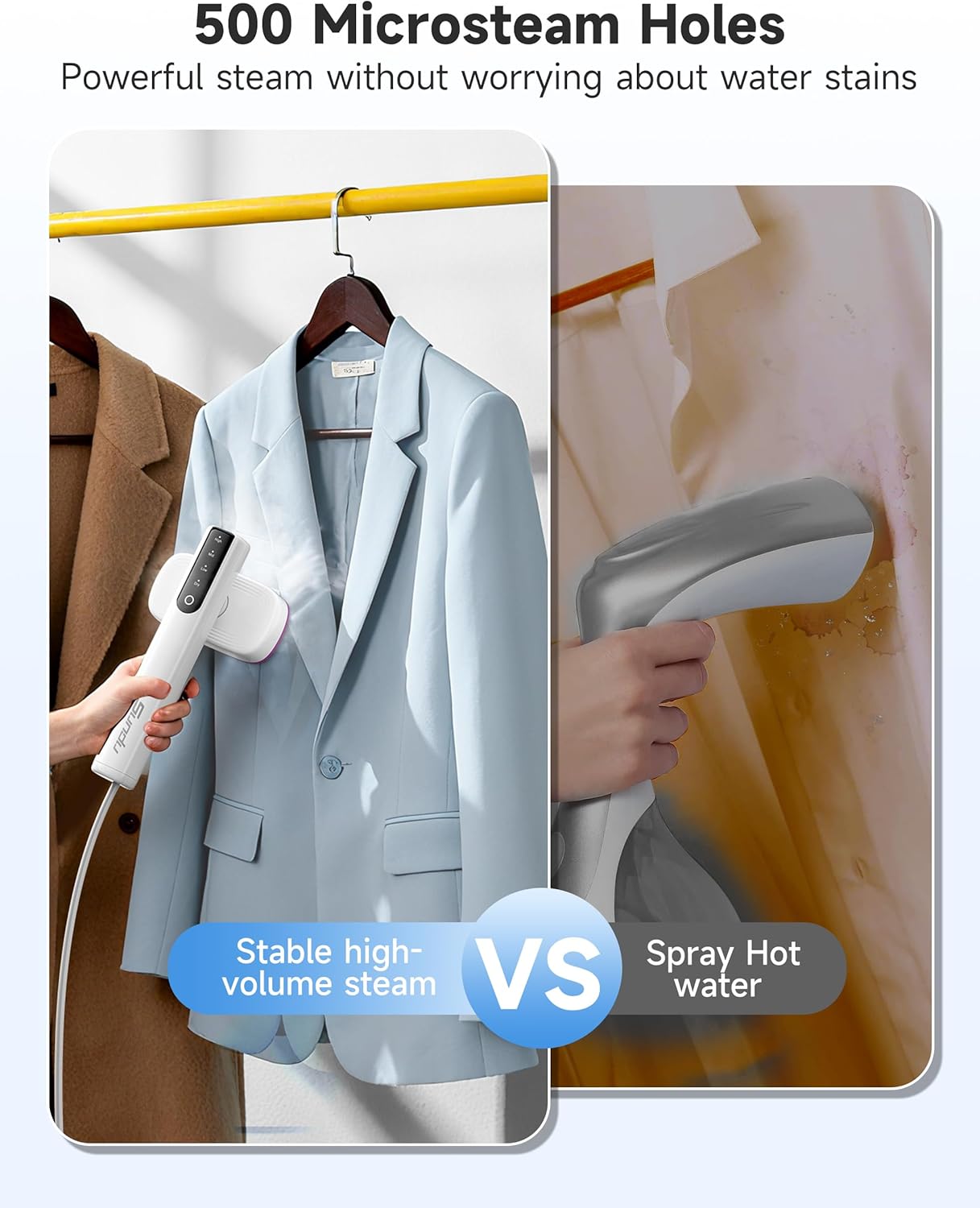 Travel Garment Steamer 1200W Portable Iron Fast Heat 2 In 1