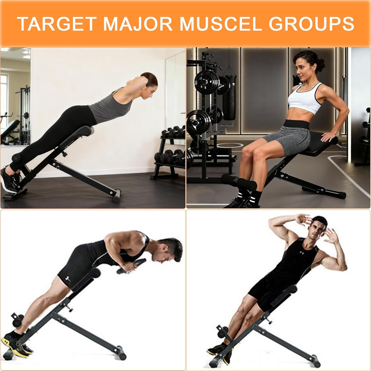 Roman Chair Hyperextension Bench Foldable Back Extension Sit Up Bench