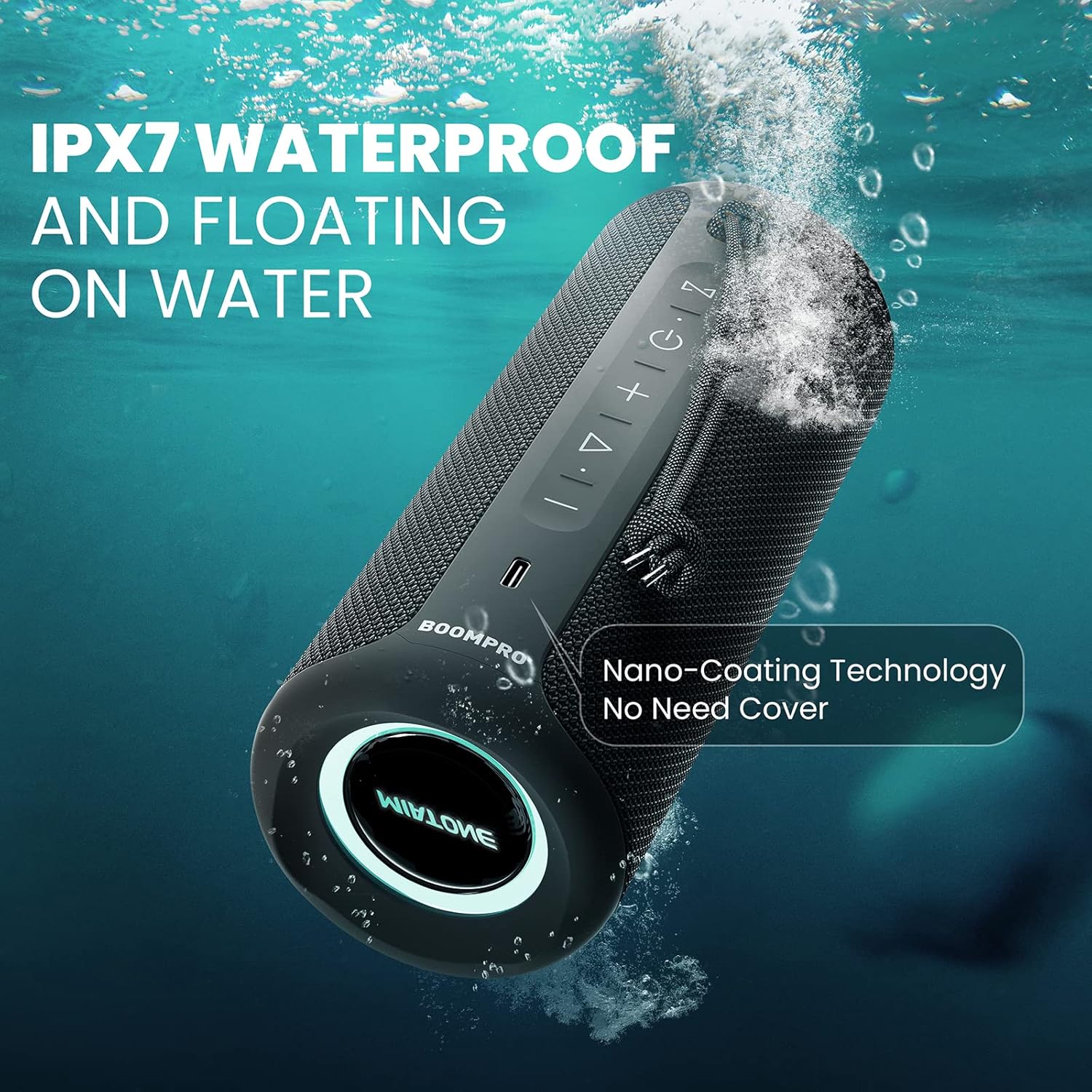 Bluetooth Speaker 36W Portable Stereo Bass Waterproof IPX7 RGB