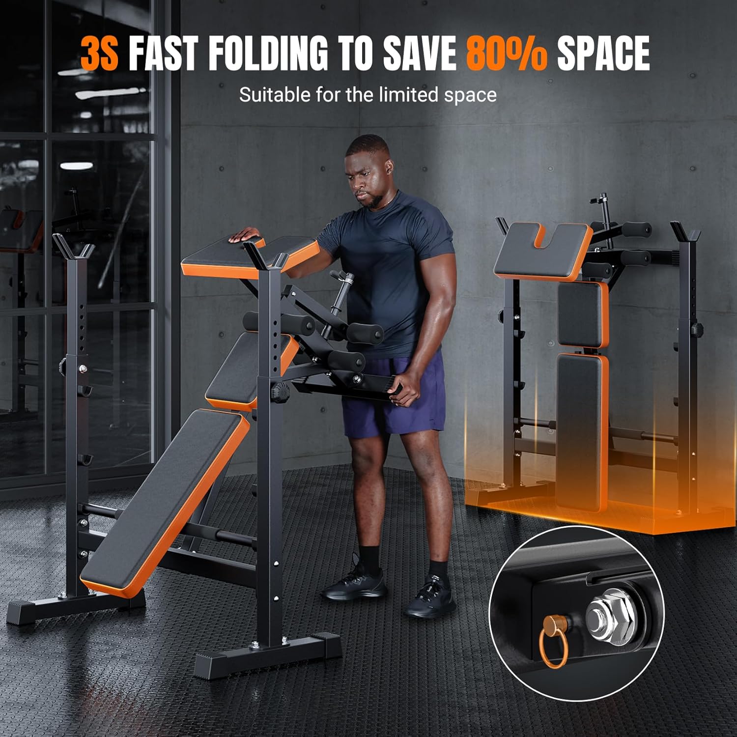 Multi Function Weight Bench Leg Press Squat Rack Home Gym
