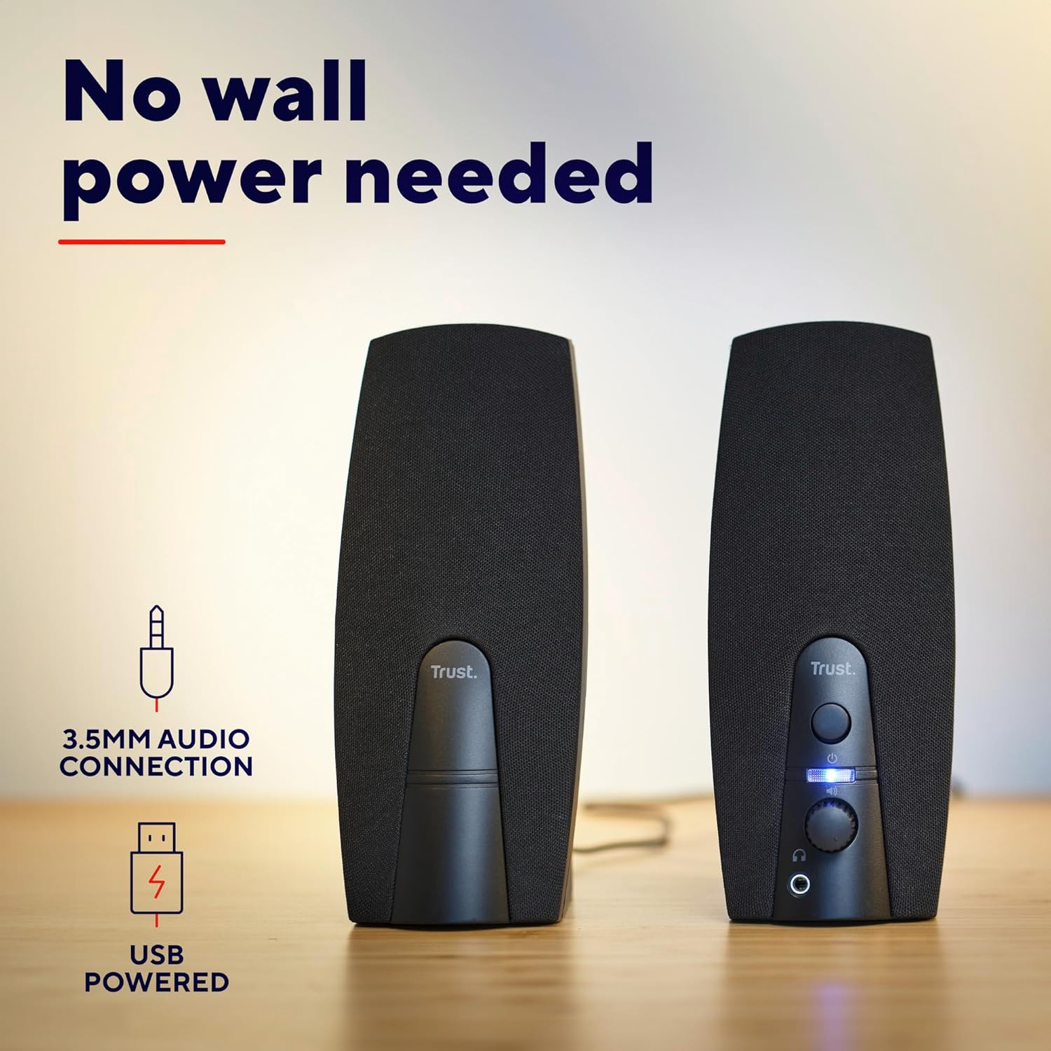 PC Computer Speakers USB Powered Stereo 3.5mm Desktop Audio