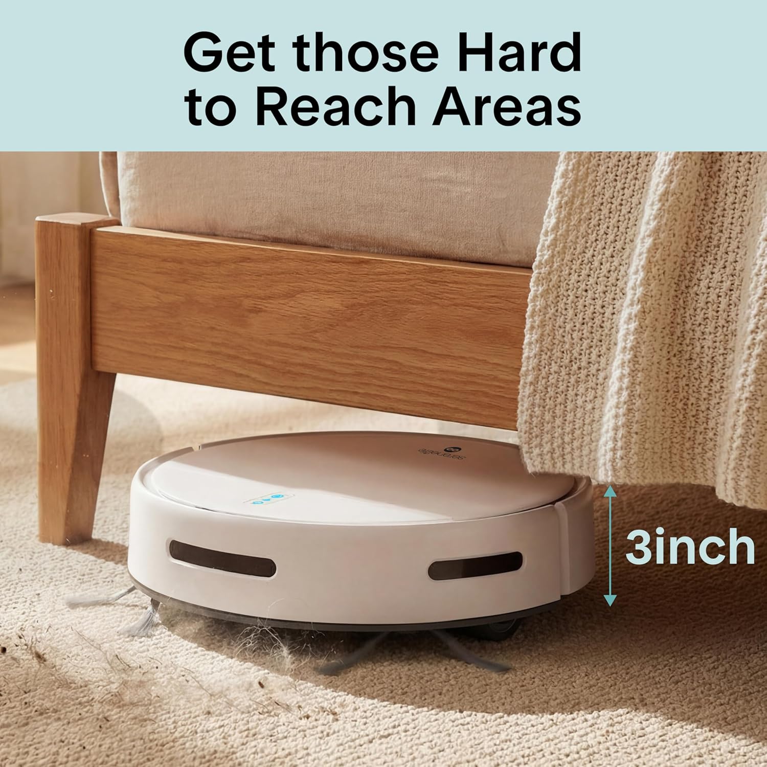 Robot Vacuum Mop WiFi App Auto Recharge Pet Hair Carpet Clean