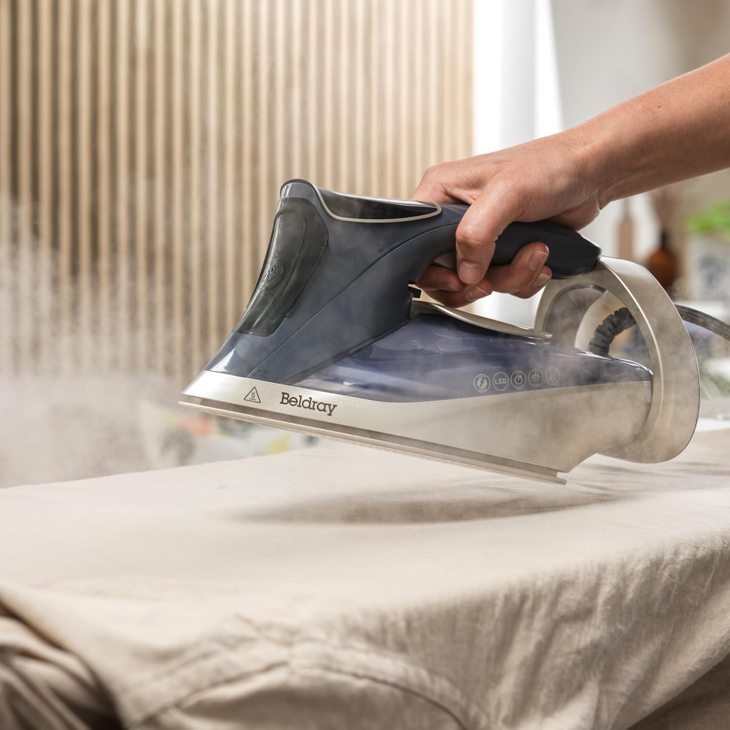 3200W Steam Iron LED Touchscreen Ceramic Soleplate Vertical Steam