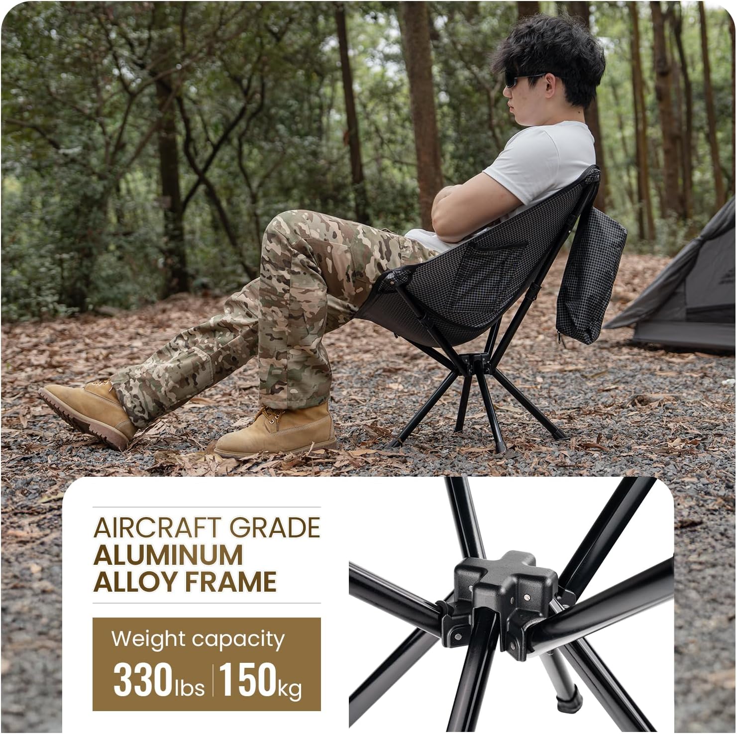 Lightweight Folding Camping Chair Portable Backpack Seat
