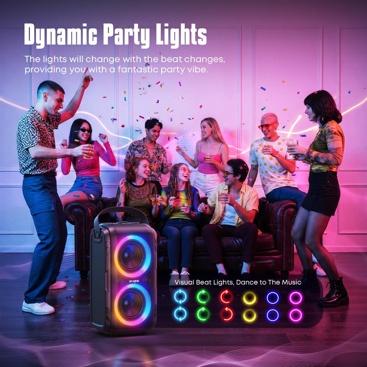180W Portable Bluetooth Party Speaker Bass LED 24H TWS