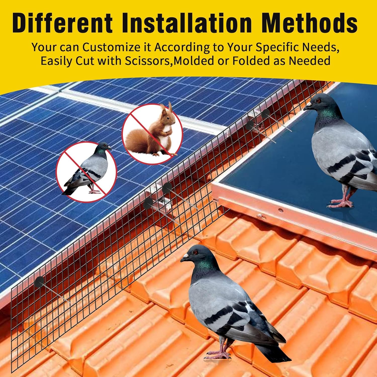 8in x 100ft Solar Panel Bird Guard Mesh with 70 Clips