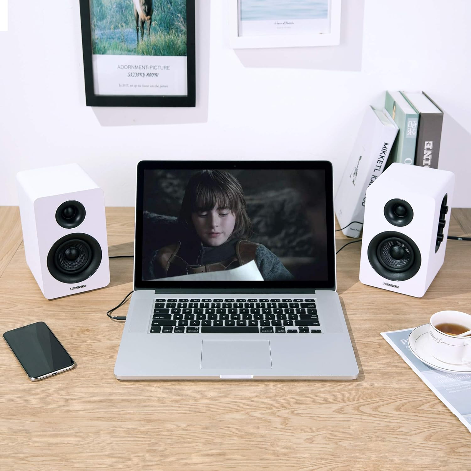 60W Active Bookshelf Speakers Bluetooth 5.0 USB DAC PC Monitor Audio