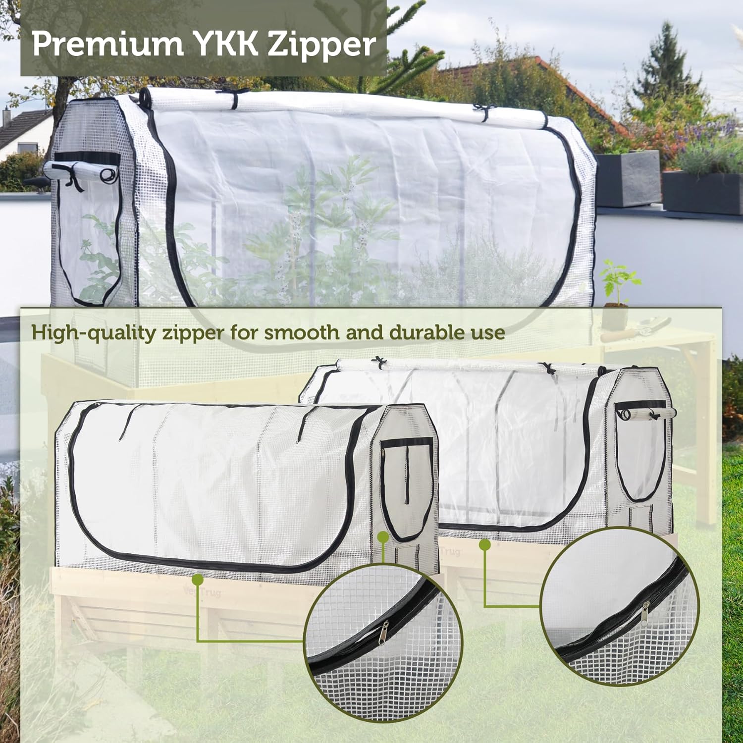 Medium Greenhouse Frame and Multi Cover Set 180cm White