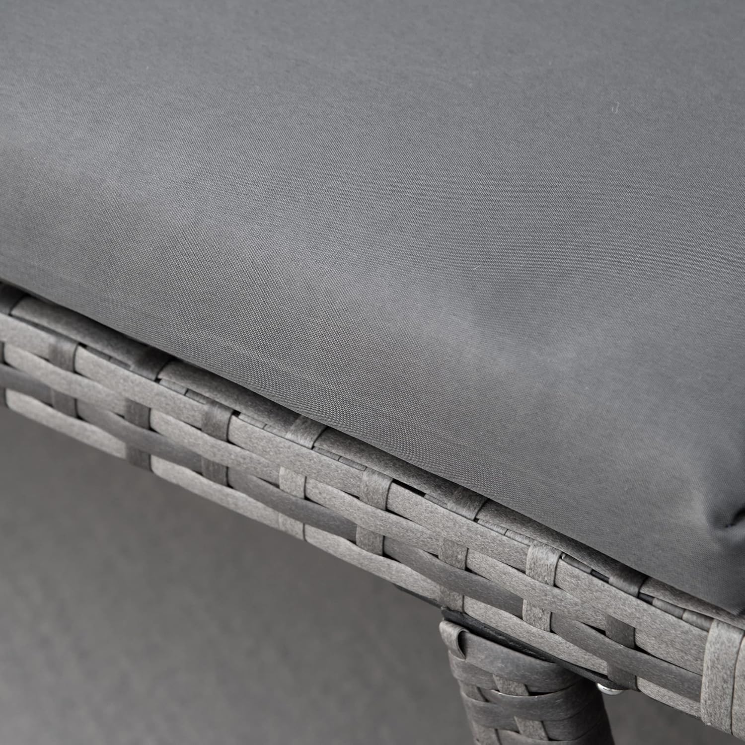 Rattan Garden Sofa Bed Convertible Daybed Grey