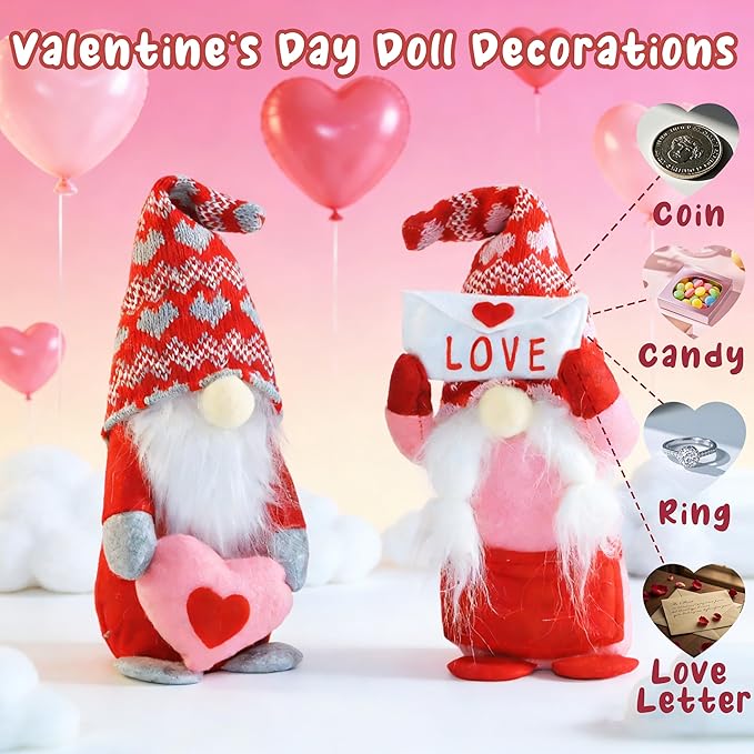 2PCS Spring Gnome Plush Tulip Decor Mothers Day Tabletop