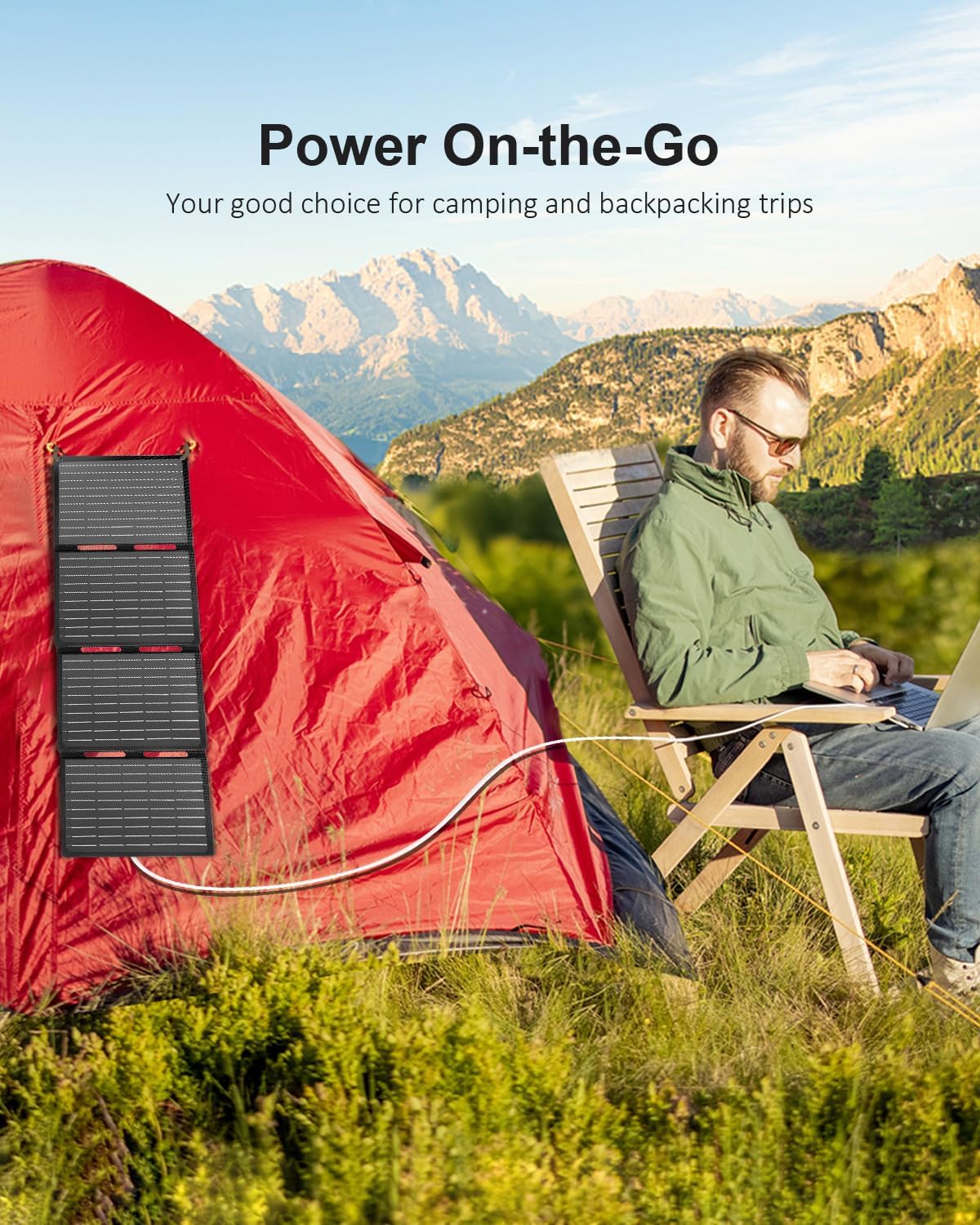 40W Portable Foldable Solar Panel ETFE USB C PD Camping
