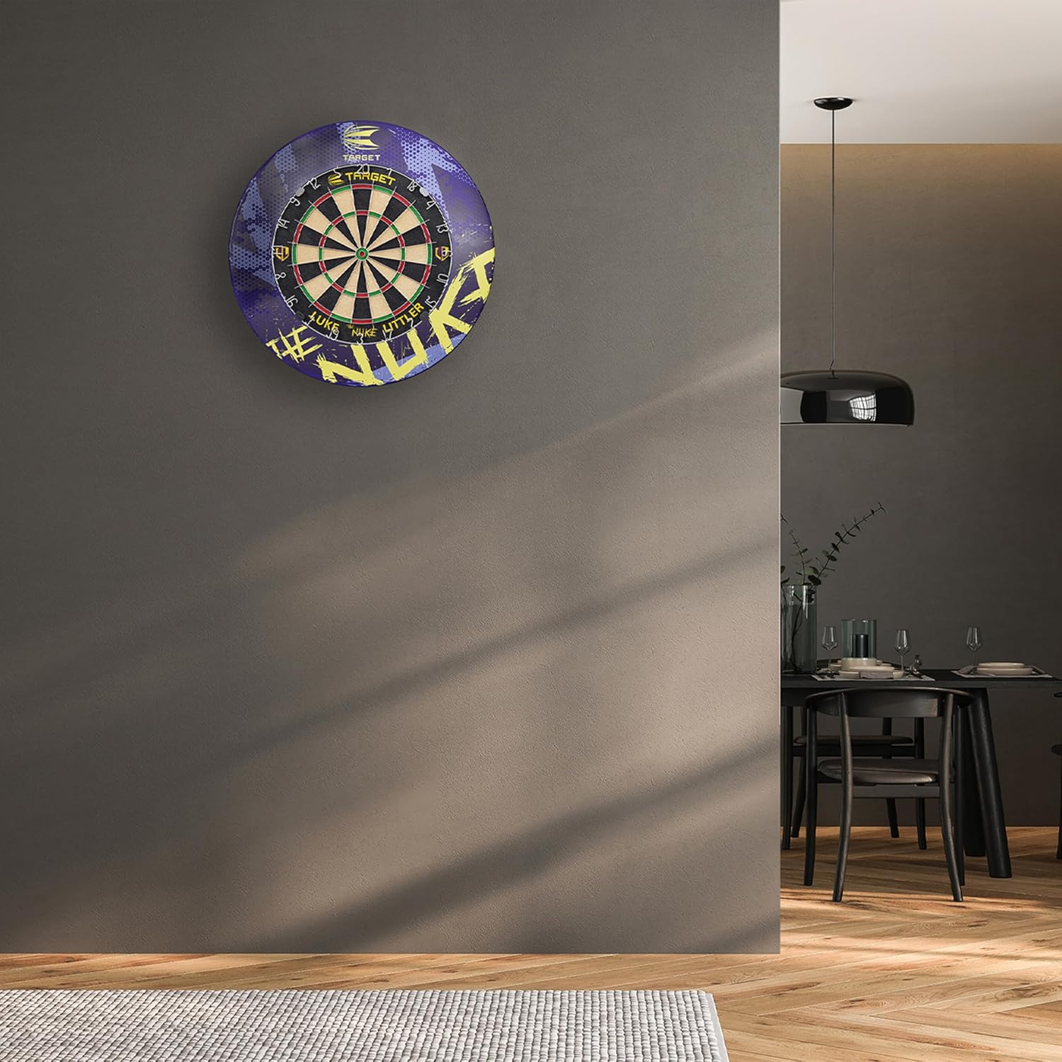 Dartboard Surround Ring Wall Protector Purple Yellow Universal Fit