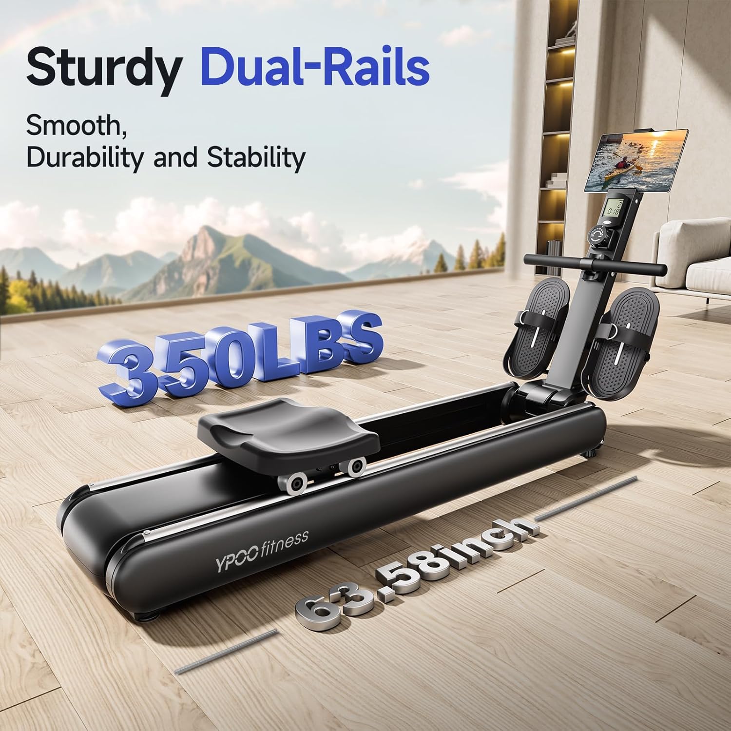 Magnetic Rowing Machine Foldable Home Gym Rower 16 Resistance
