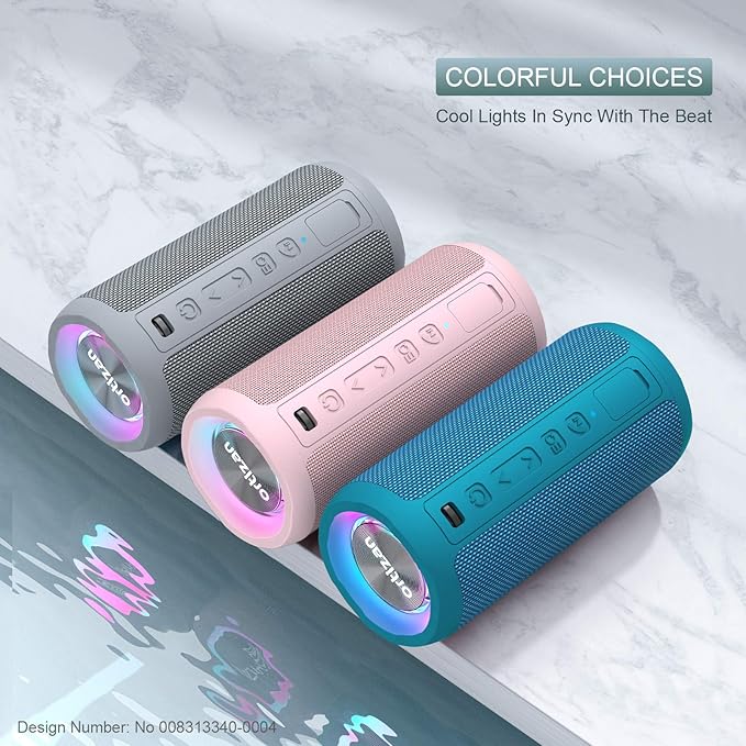 Wireless Bluetooth Speaker 24W Loud Bass RGB Lights IPX7 30H