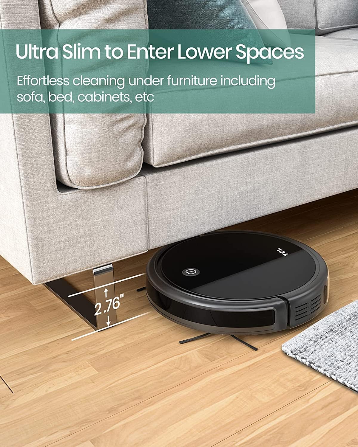 Robot Vacuum 1500Pa Slim Quiet Auto Recharge HEPA Filter