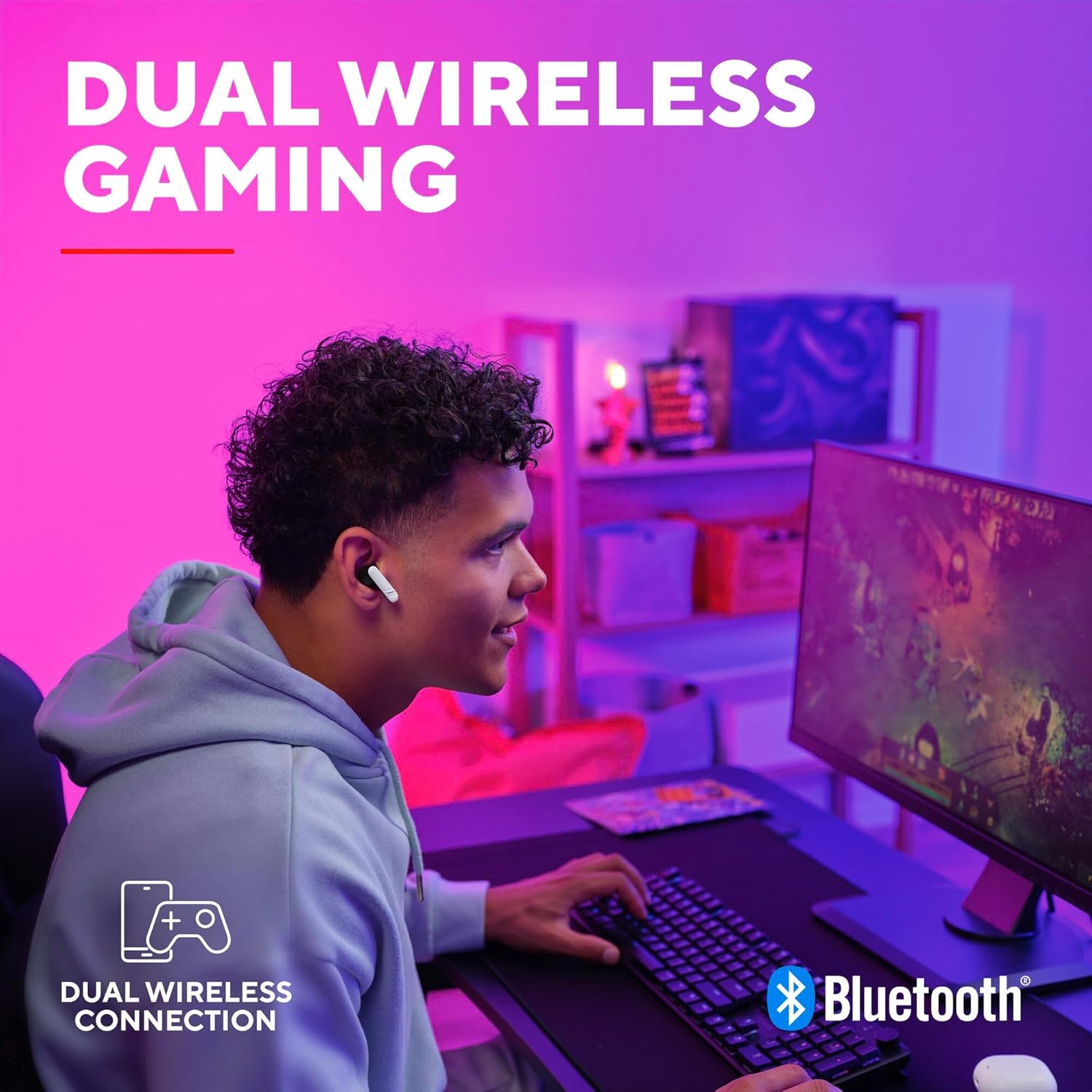 Wireless Gaming Earbuds Low Latency ENC Mic 40H Battery USB C