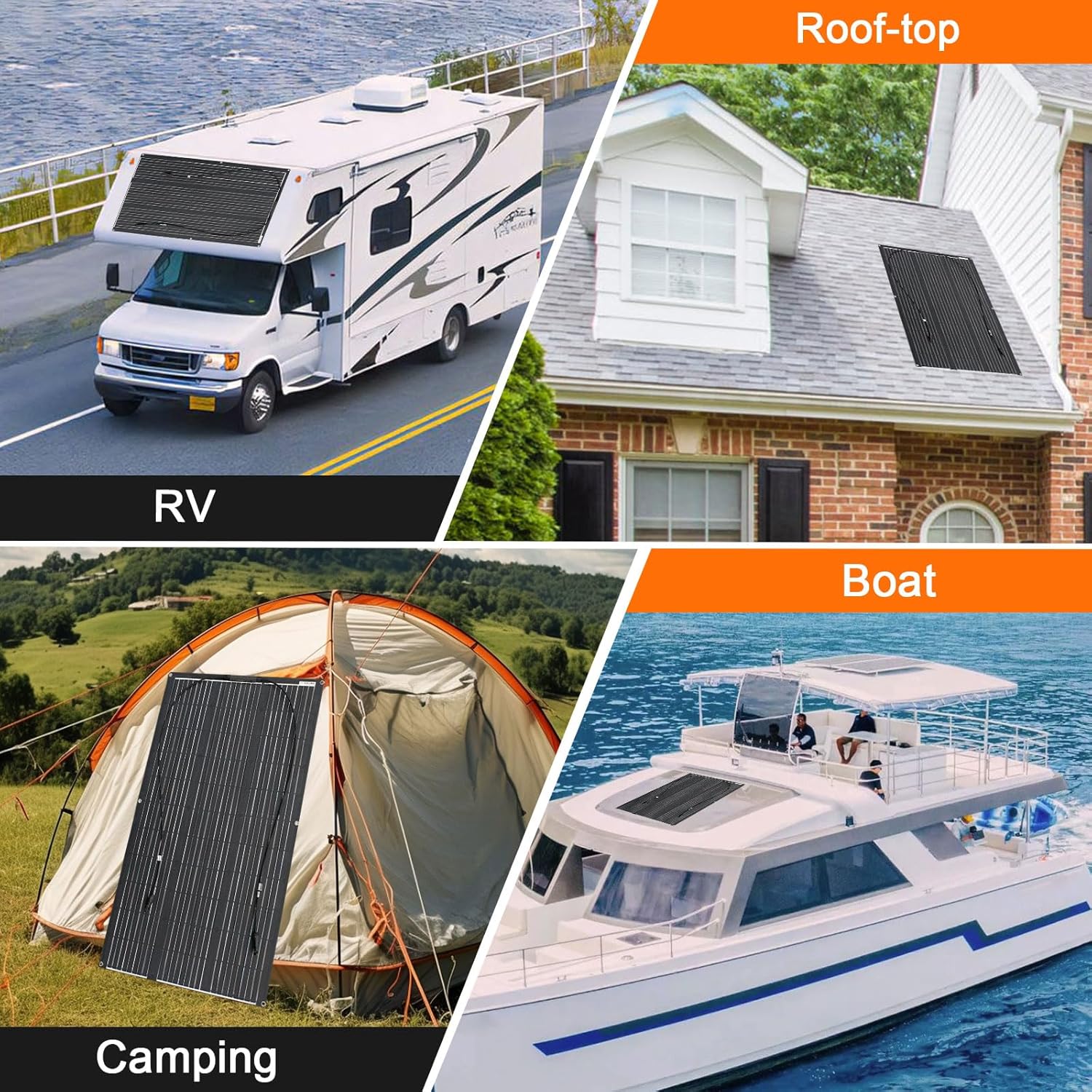 100W Flexible ETFE Solar Panel Monocrystalline Off Grid RV Boat