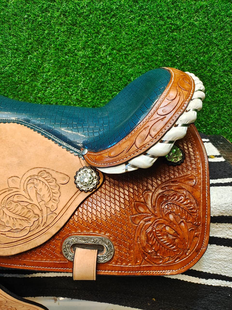 Leather Western Horse Saddle 11.5 Inch Barrel Trail Seat