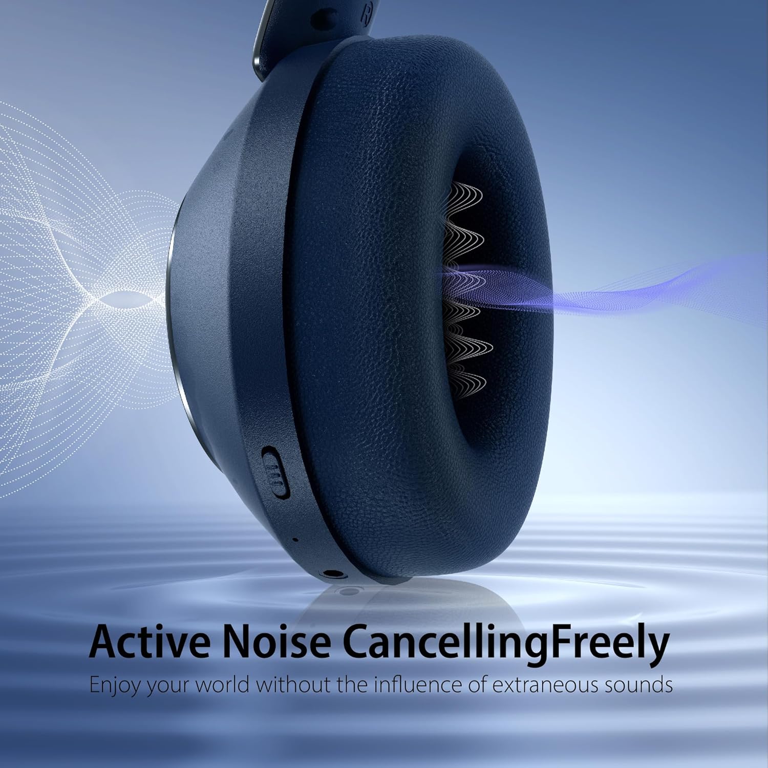 Wireless Noise Cancelling Over Ear Headphones 100Hr Battery Blue