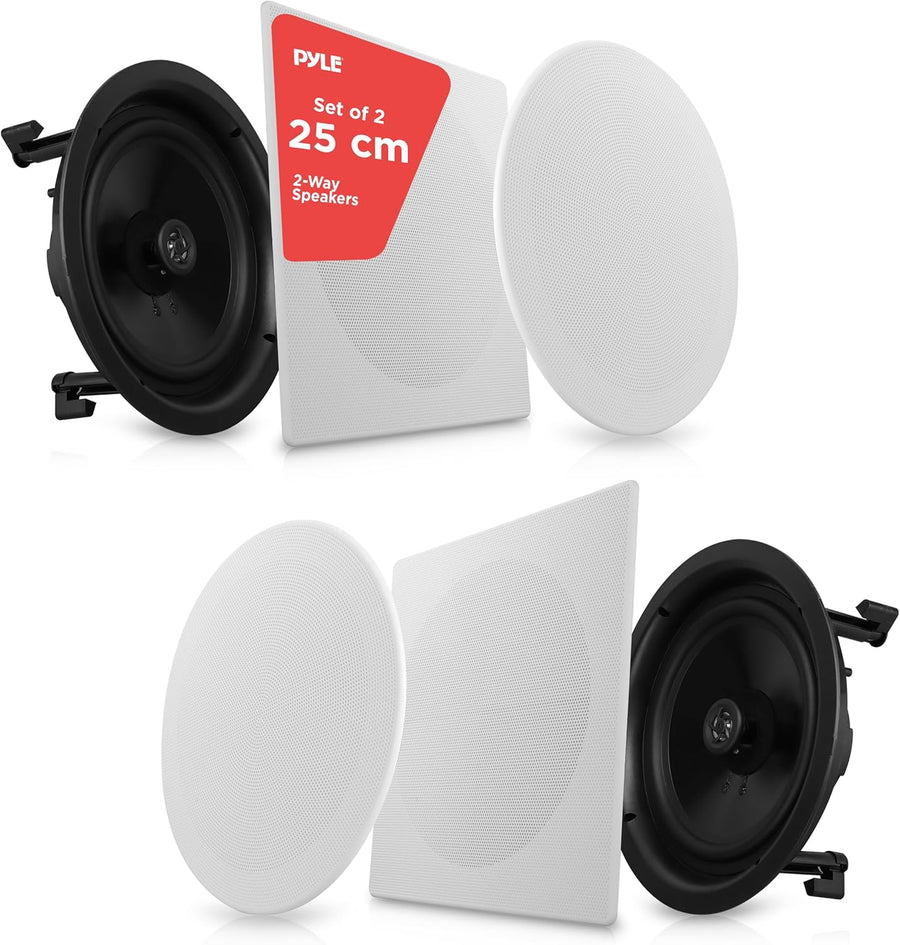 10 Inch In Ceiling Wall Speakers 300W Flush Mount Stereo Pair
