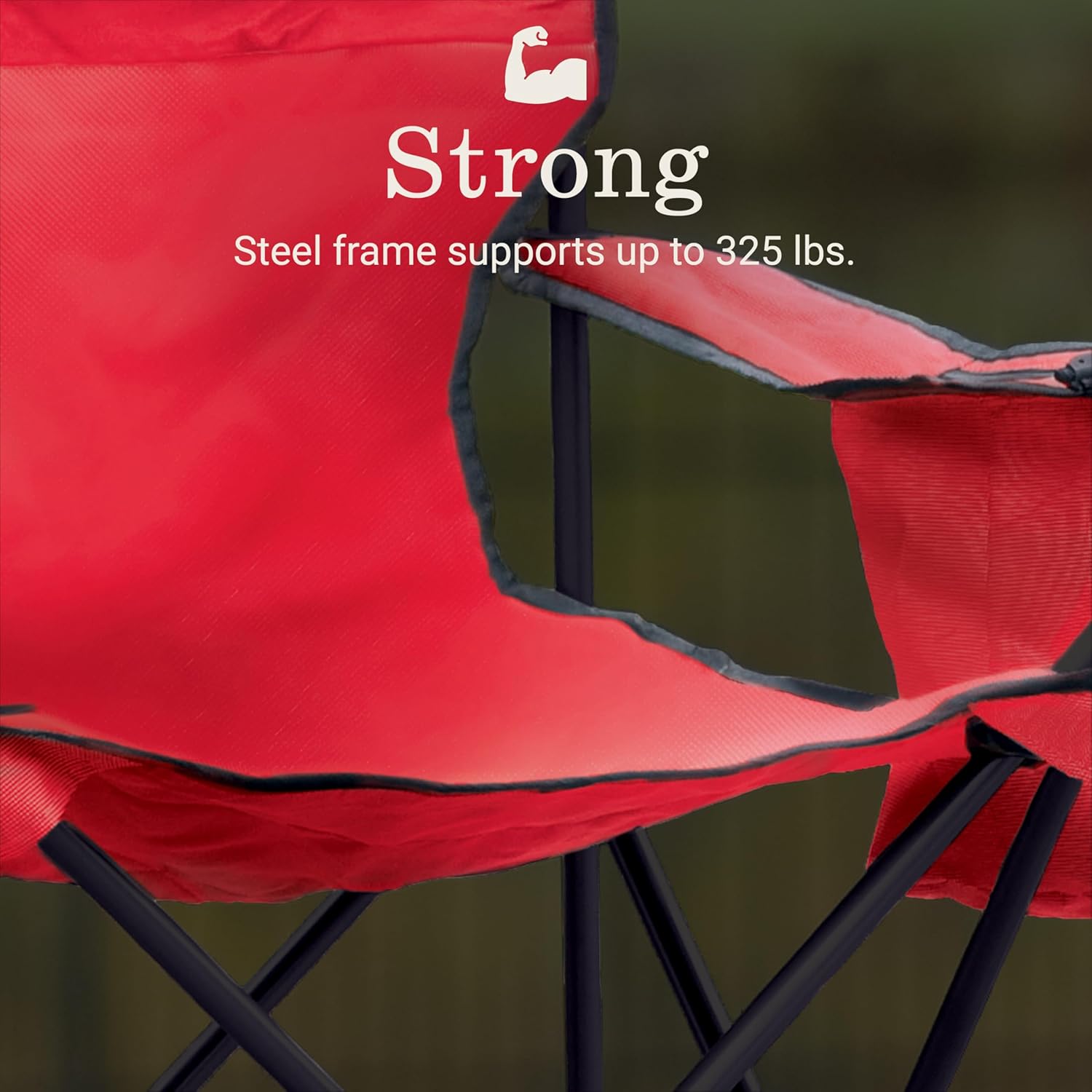 Portable Camping Chair with Cooler Foldable Red
