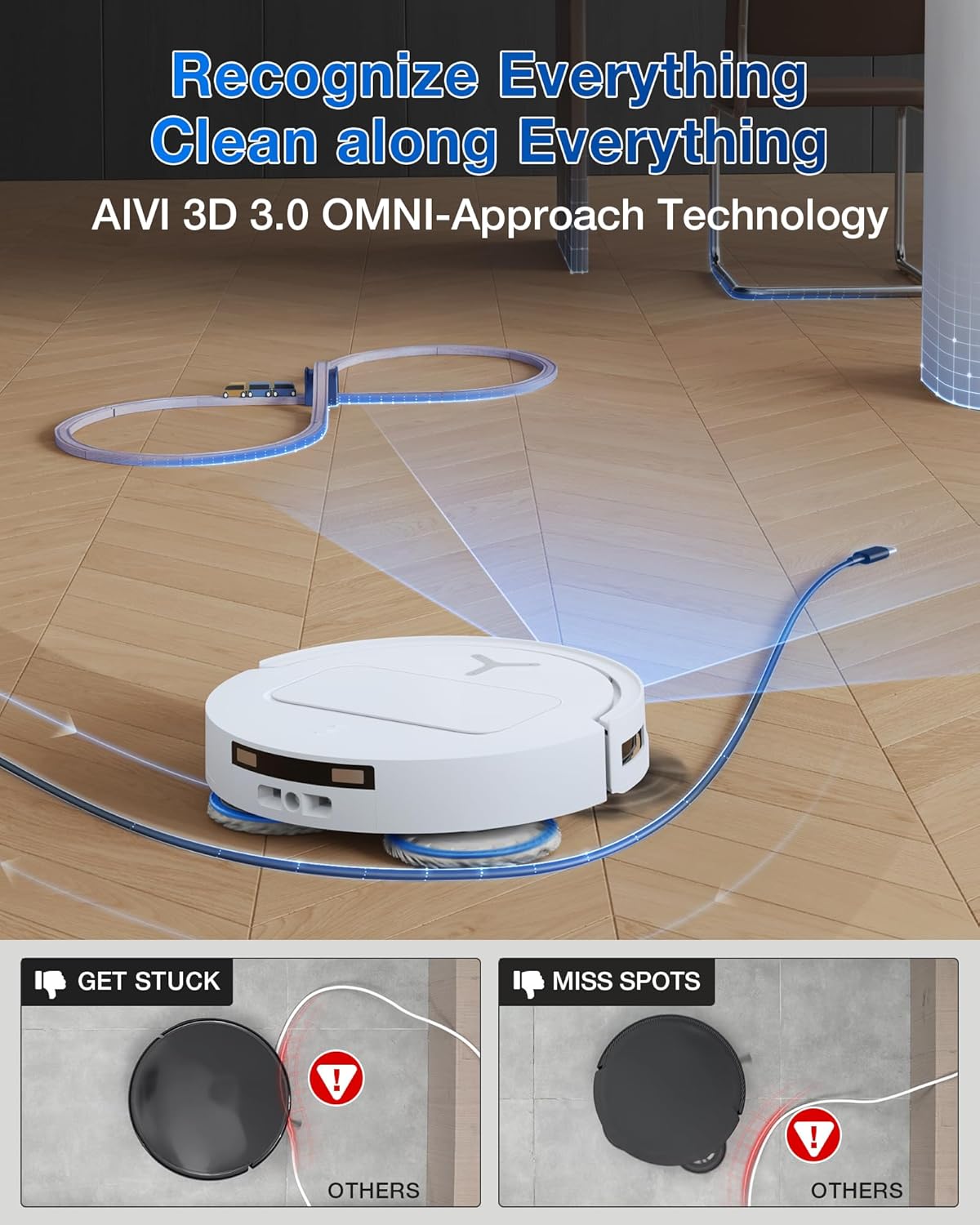 Robot Vacuum Mop 15000Pa Auto Wash Self Empty AI LiDAR WiFi