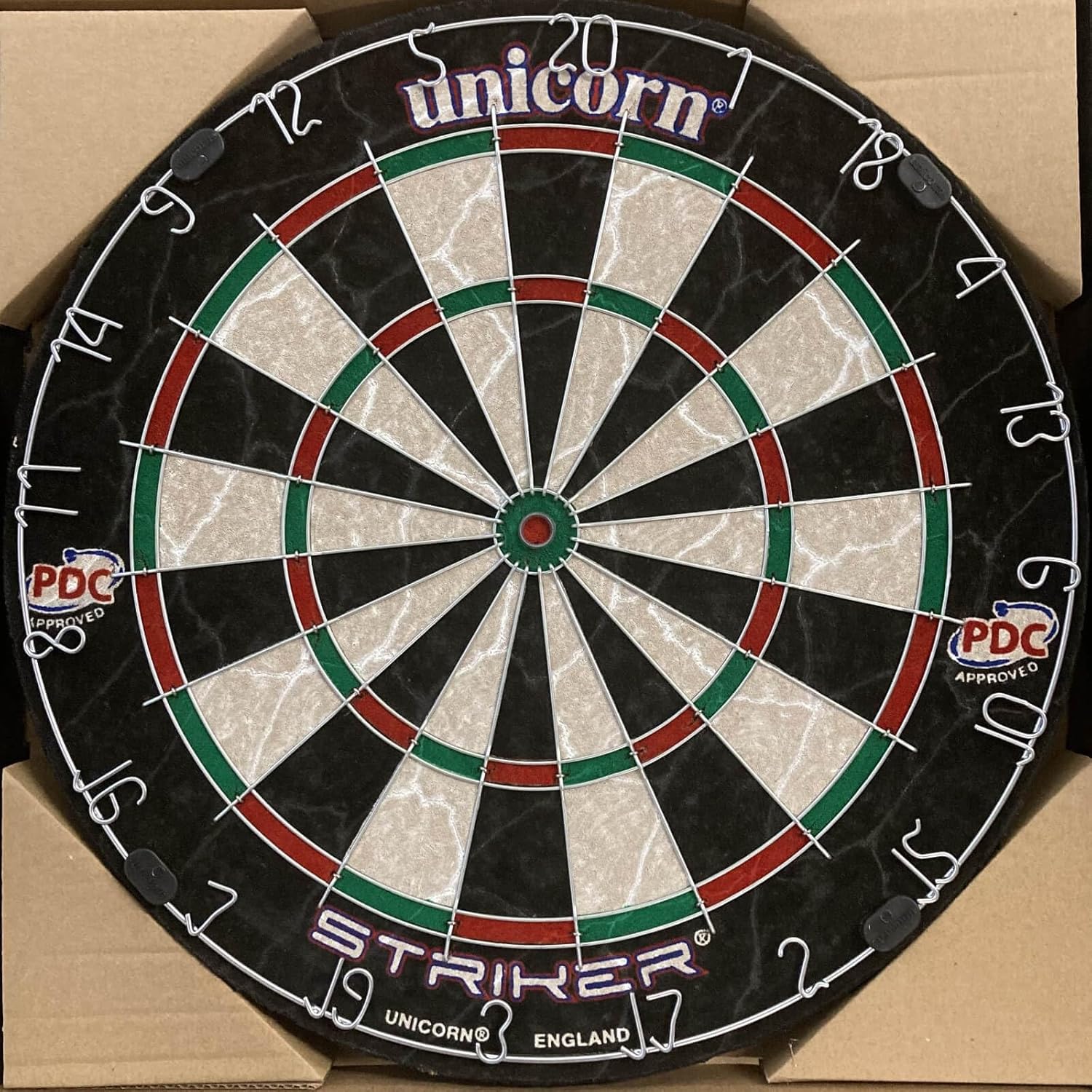 18in Professional Bristle Dartboard Staple Free Bullseye Slim Wire