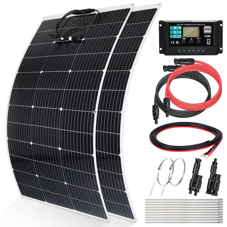 240W Flexible Solar Panel Kit 12V RV Boat Balcony Charger