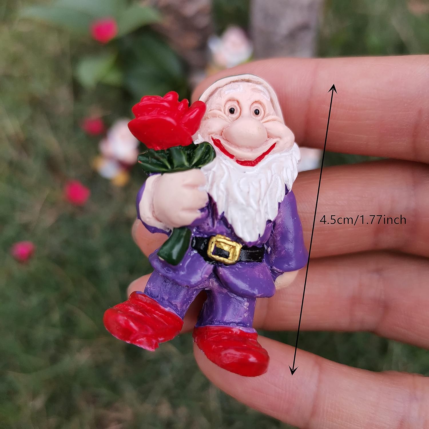 6Pcs Mini Garden Gnomes Resin Fairy Decor Small Outdoor Set