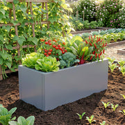 Raised Garden Bed Galvanised Steel Planter Box 70L Outdoor Indoor Grey