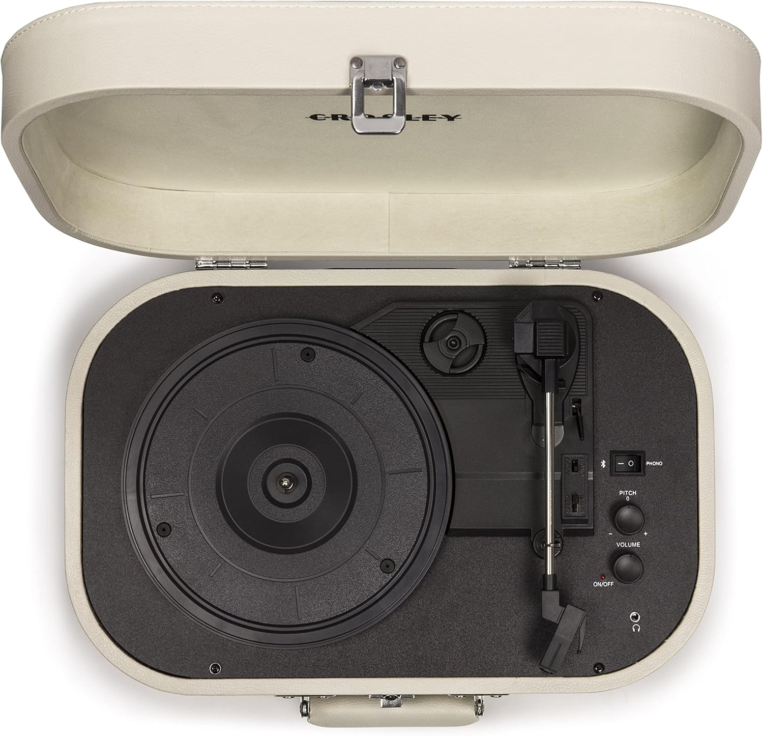 Portable Bluetooth 3-Speed Suitcase Turntable Record Player with Speakers