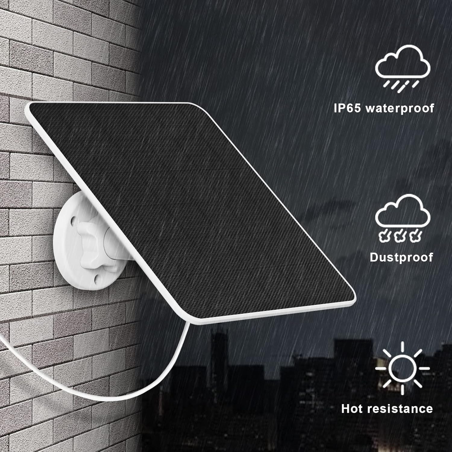 5W Solar Panel Camera Charger 3 Pack IP65 USB C Mount